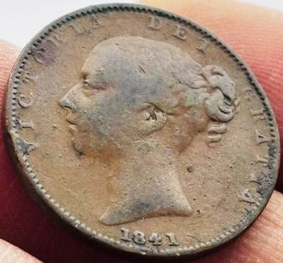 文馨钱币收藏第 234 场，英系➕各国散币，周末轻松场 - 古铜色美品 1841 年英国小维多利亚法新古铜币
