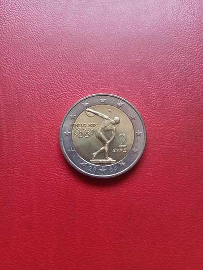 希腊2004年雅典奥运会2E纪念币，UNC，详见图片，按图发货。 - 希腊2004年雅典奥运会2E纪念币，UNC，详见图片，按图发货。