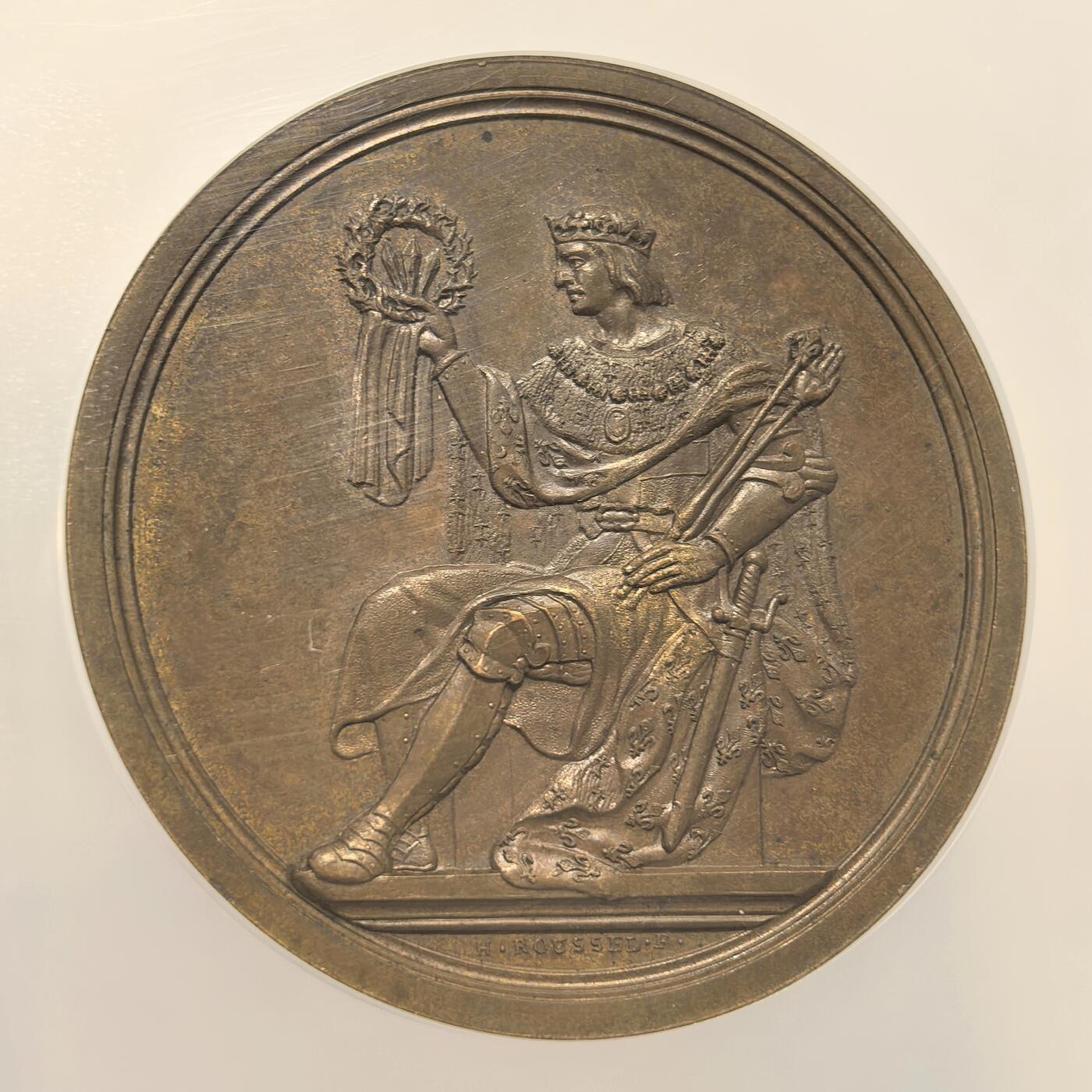 博洋堂世界钱币拍卖第117期（全场包邮） NGC MS63BN 路易9世纪念大铜章，1814年原铸大章，50mm极其稀有的冠军分！