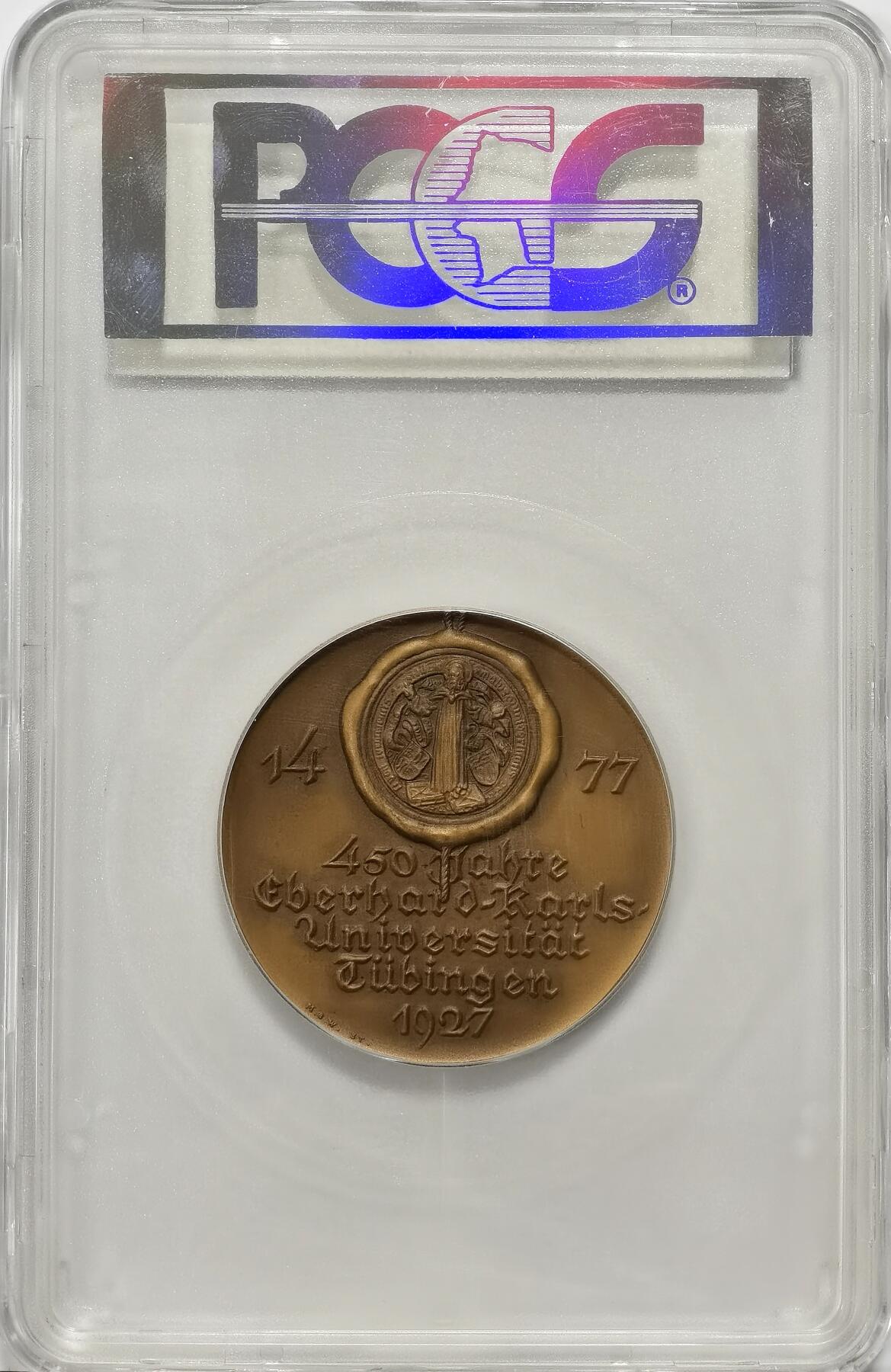 博洋堂世界钱币拍卖第117期（全场包邮） PCGS SP66 德国1927年唯一冠军城市450周年纪念，热门风景巨大铜章，52mm。