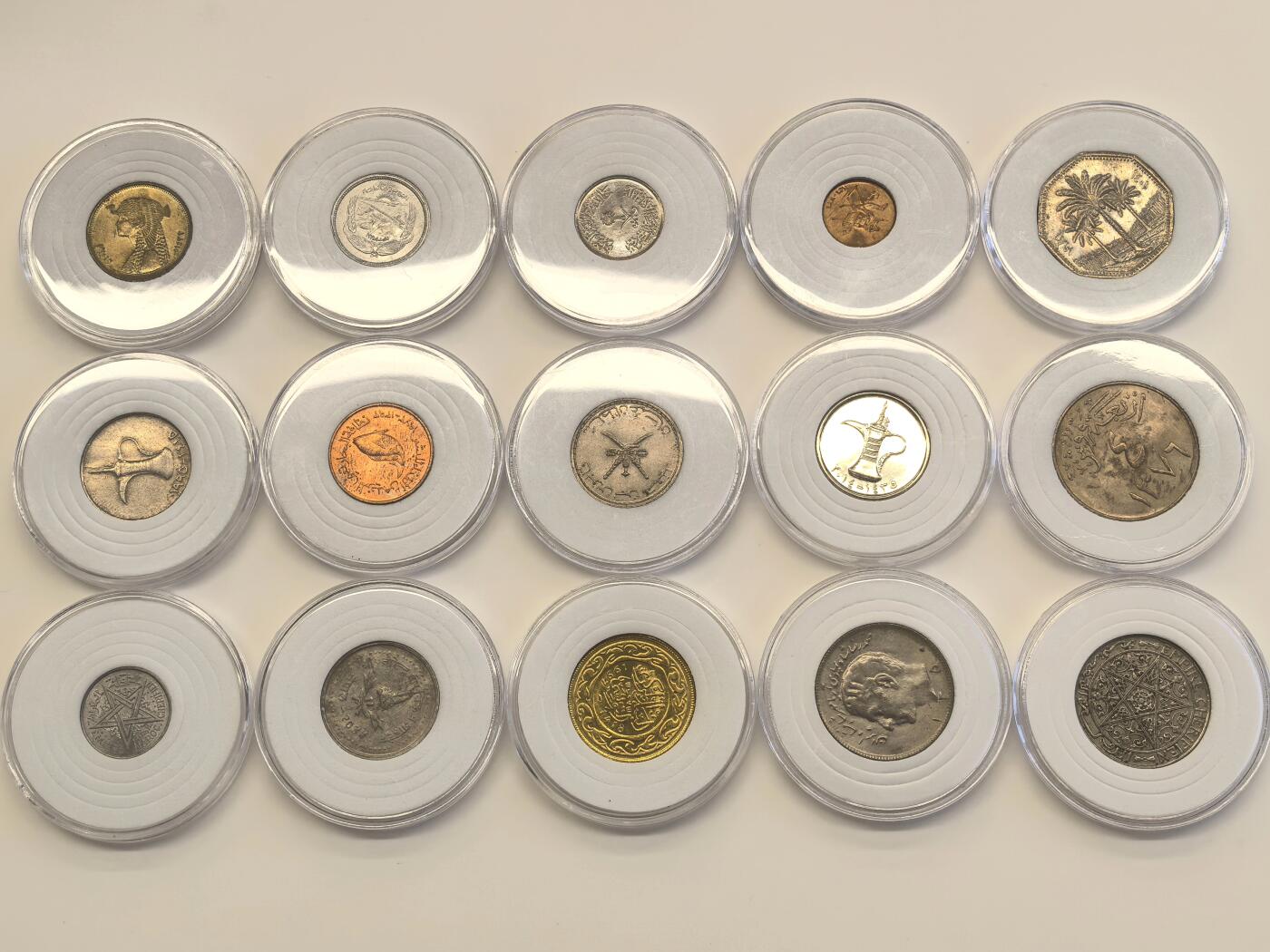 博洋堂世界钱币拍卖第117期（全场包邮） 阿联酋 阿曼 伊朗 摩洛哥 埃及 伊拉克 沙特 共15枚硬币
