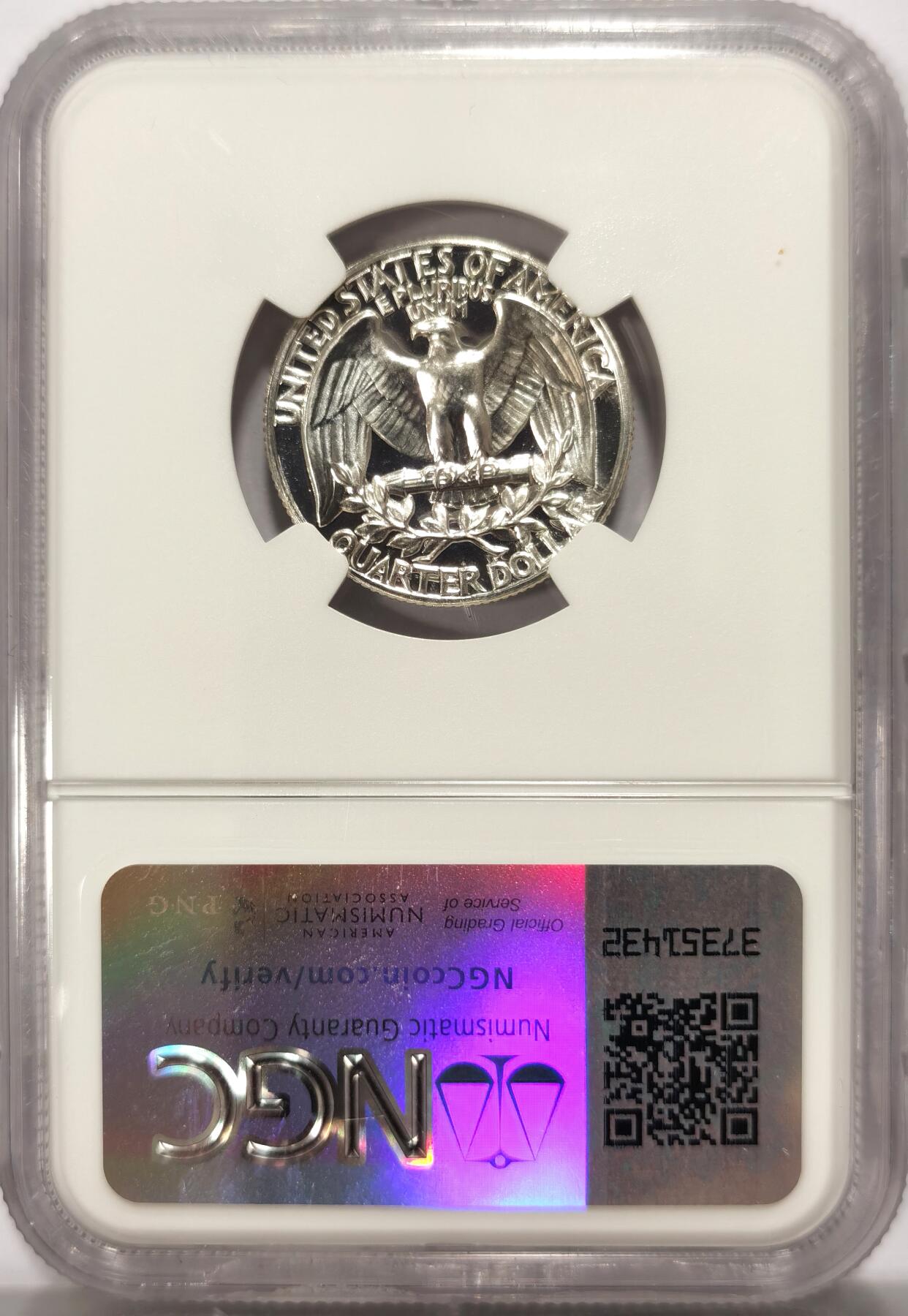 博洋堂世界钱币拍卖第117期（全场包邮） NGC PF69 美国1963年华盛顿25分银币，极致高分镜面