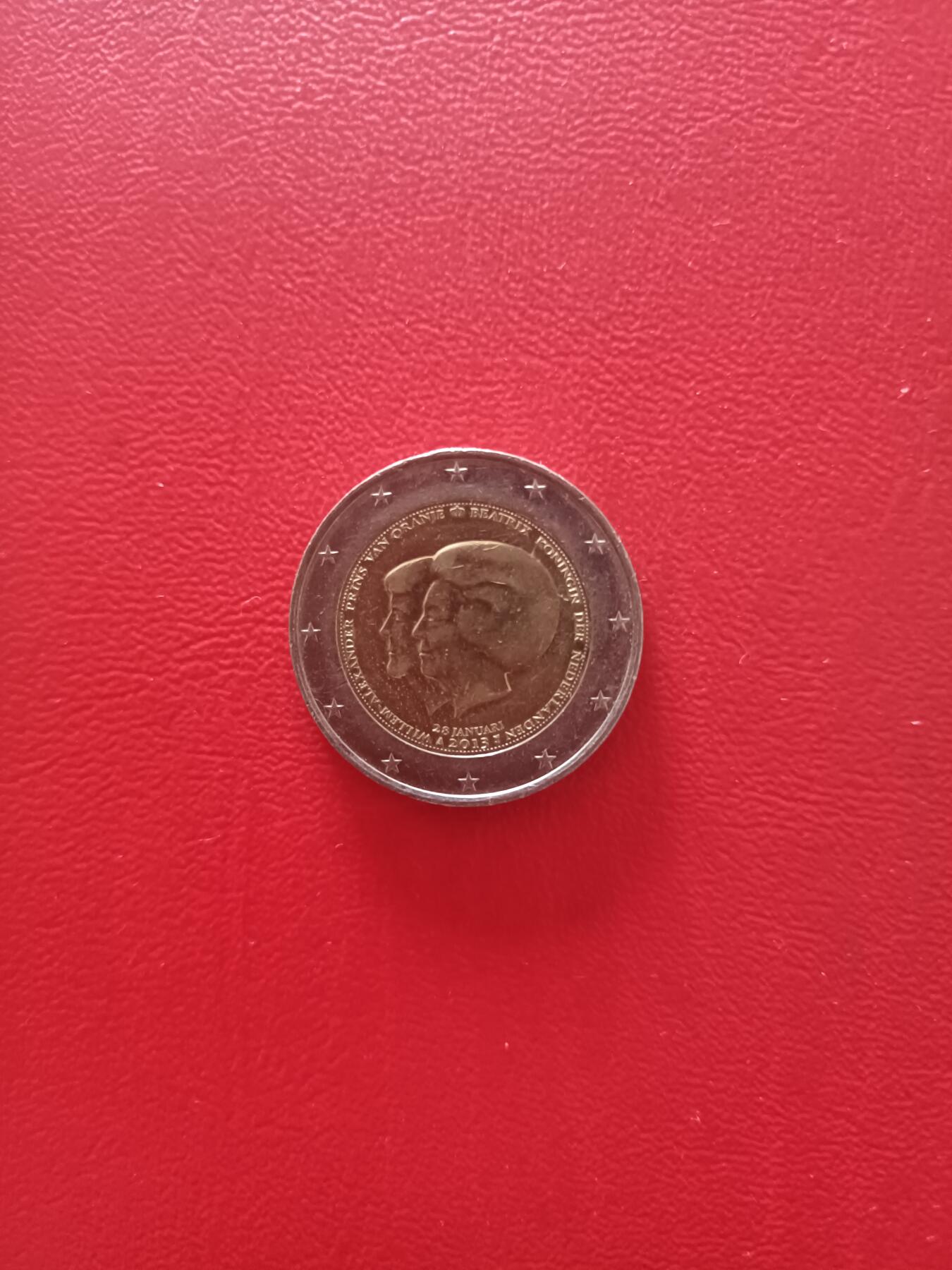 荷兰2013年贝娅特丽丝女王退位纪念币，UNC，详见图片，按图发货。