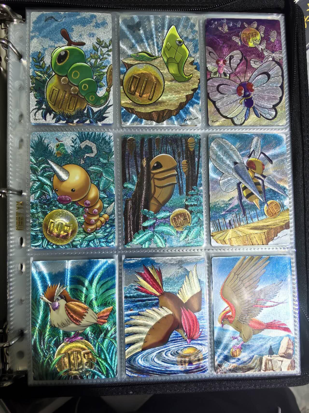 阳大大卡牌超级大甩拍第46期（周五晚上八点半截拍，持续收拍品，进群福利早知道） 【璇哥X画师乌鸦Raven】原创宝可梦初代同人原画粗闪卡  第一世代165张大全套