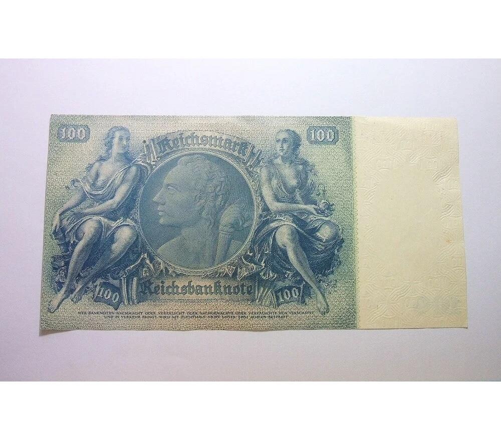 德国第三帝国1935年 化学家李比希100马克 无字母花纹水印 爽品