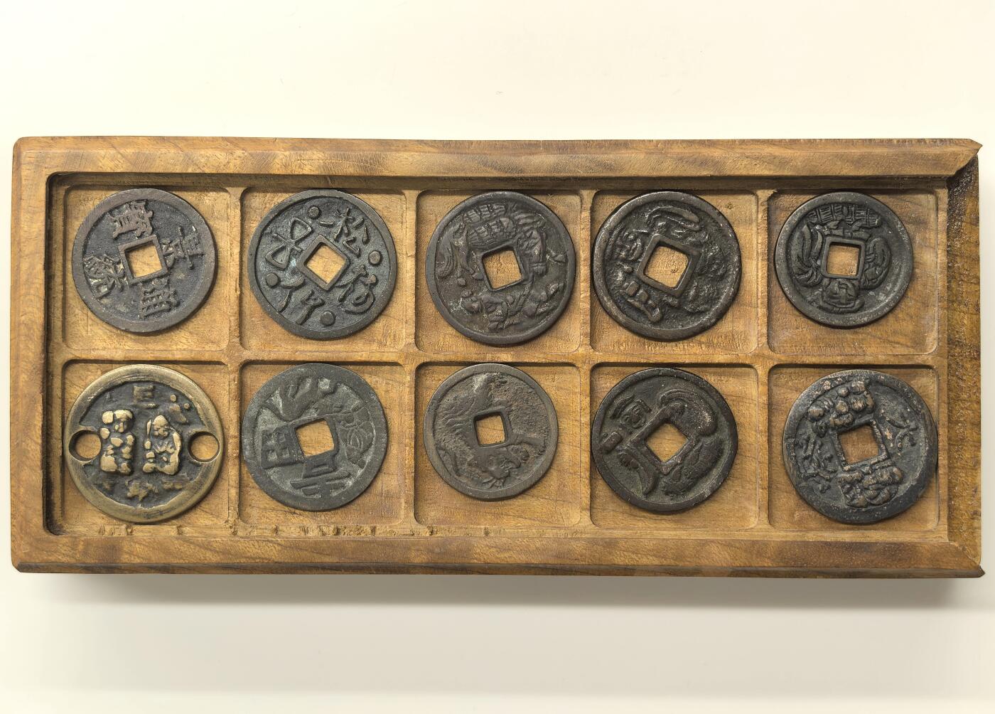 博洋堂世界钱币拍卖第117期（全场包邮） 日本藏家旧藏各种花钱10枚一组，藏家后人送拍