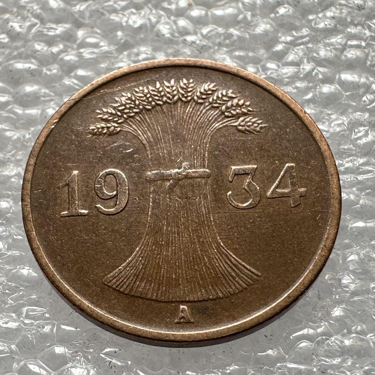 🌹外币初藏🌹🐯2025年第33场  每周二四六晚8️⃣点 接代拍 魏玛1934年1芬尼
