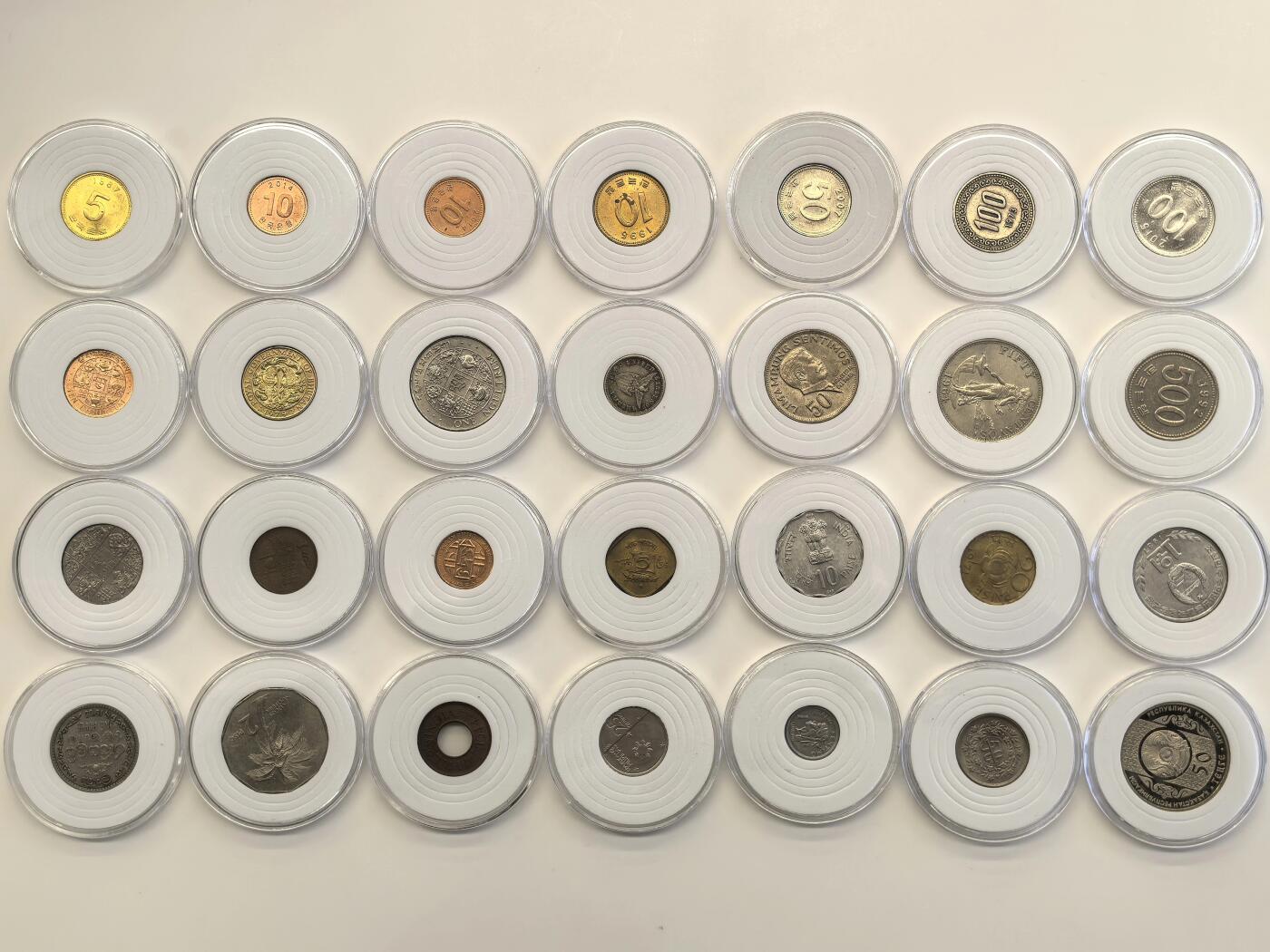 博洋堂世界钱币拍卖第117期（全场包邮） 斯里兰卡 巴基斯坦 印度 不丹 朝鲜 韩国 菲律宾 哈萨克斯坦 共28枚硬币