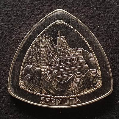 0起1加再包邮-纯粹捡漏拍-418套币银币场 - 百慕大群岛1997年1元海洋沉船系列三角纪念币