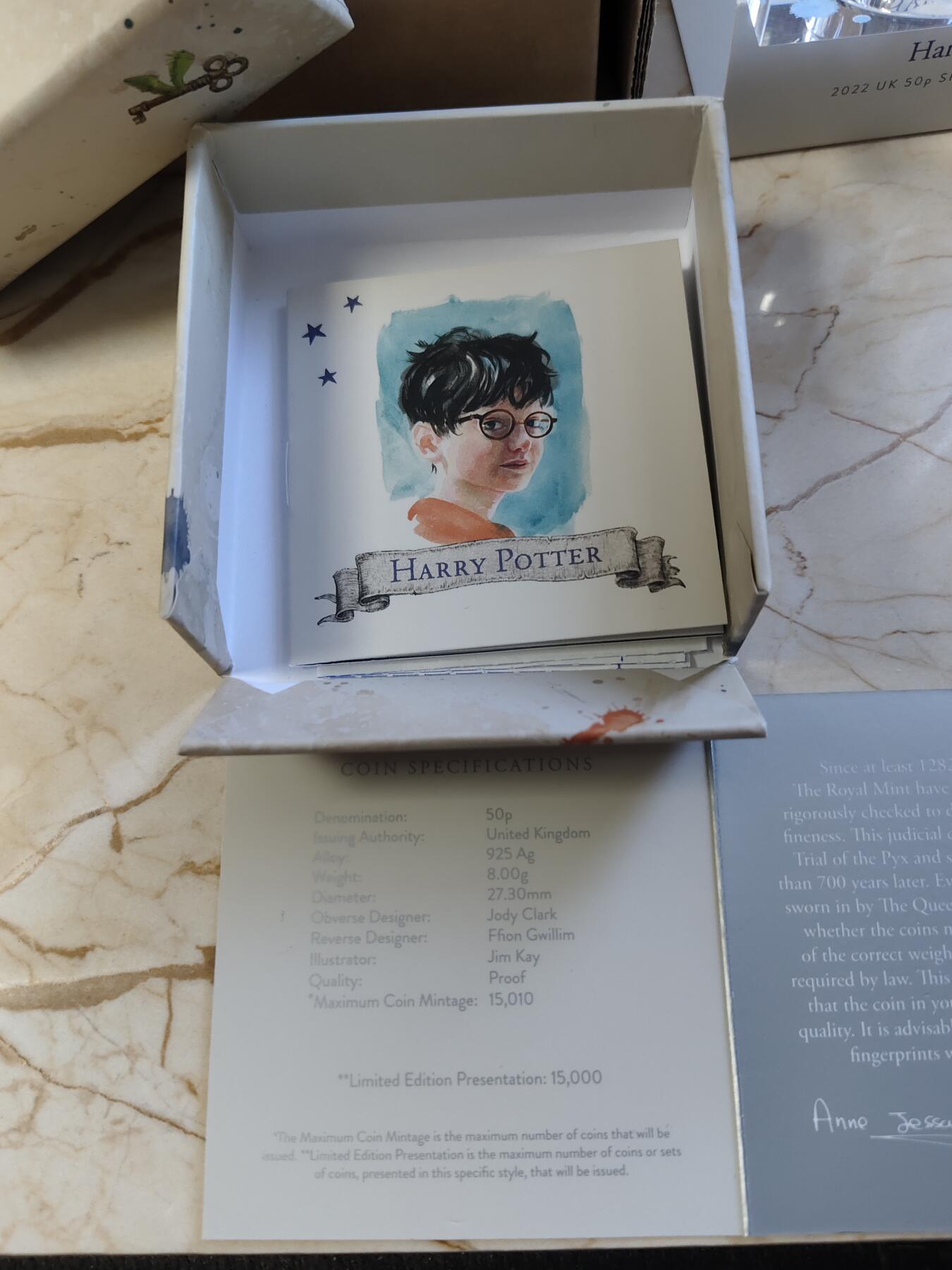 第168期拍卖【长期征集拍品】 英国2022年哈利波特与魔法师25周年8克纪念银币NGC-PF68原盒证书，925银，8克，发行15000枚