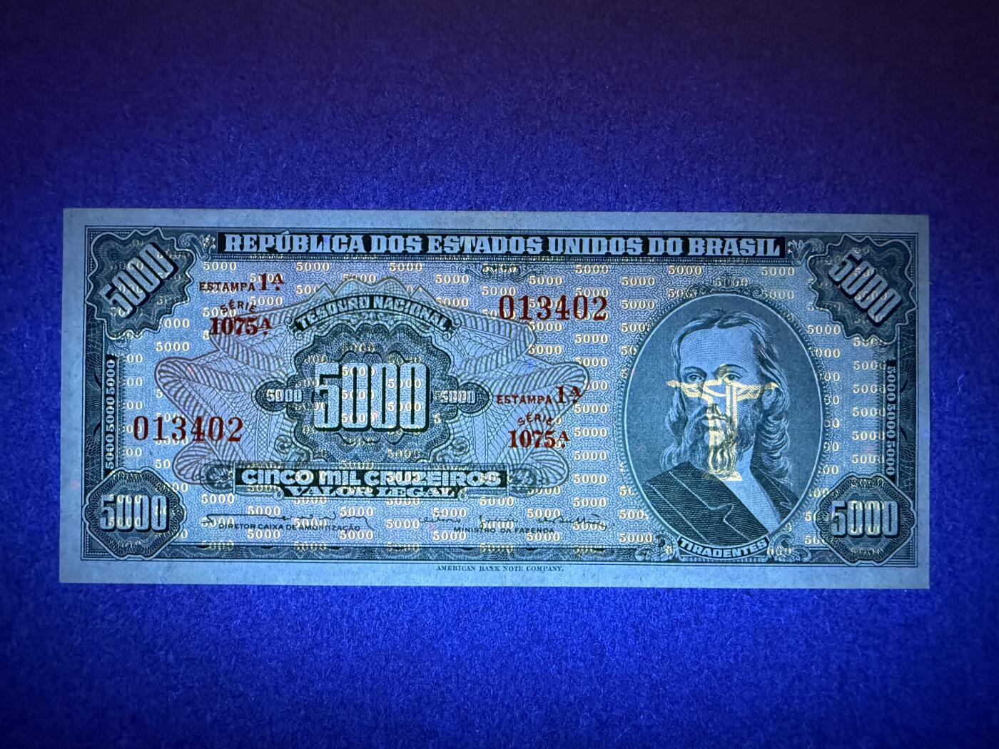 《艾美收藏》第194期-周六外币荟萃畅拍场 巴西5000克鲁塞罗 UNC 1961年 稀少大面值