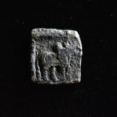 【良泉】第三十一期，5月1日晚结束，古希腊 古罗马 古波斯 丝绸之路古代钱币100组 - 公元前80-60年【古印度】印度·希腊王国，阿波罗多托斯二世“瘤牛”半查柯铜币，1.65克