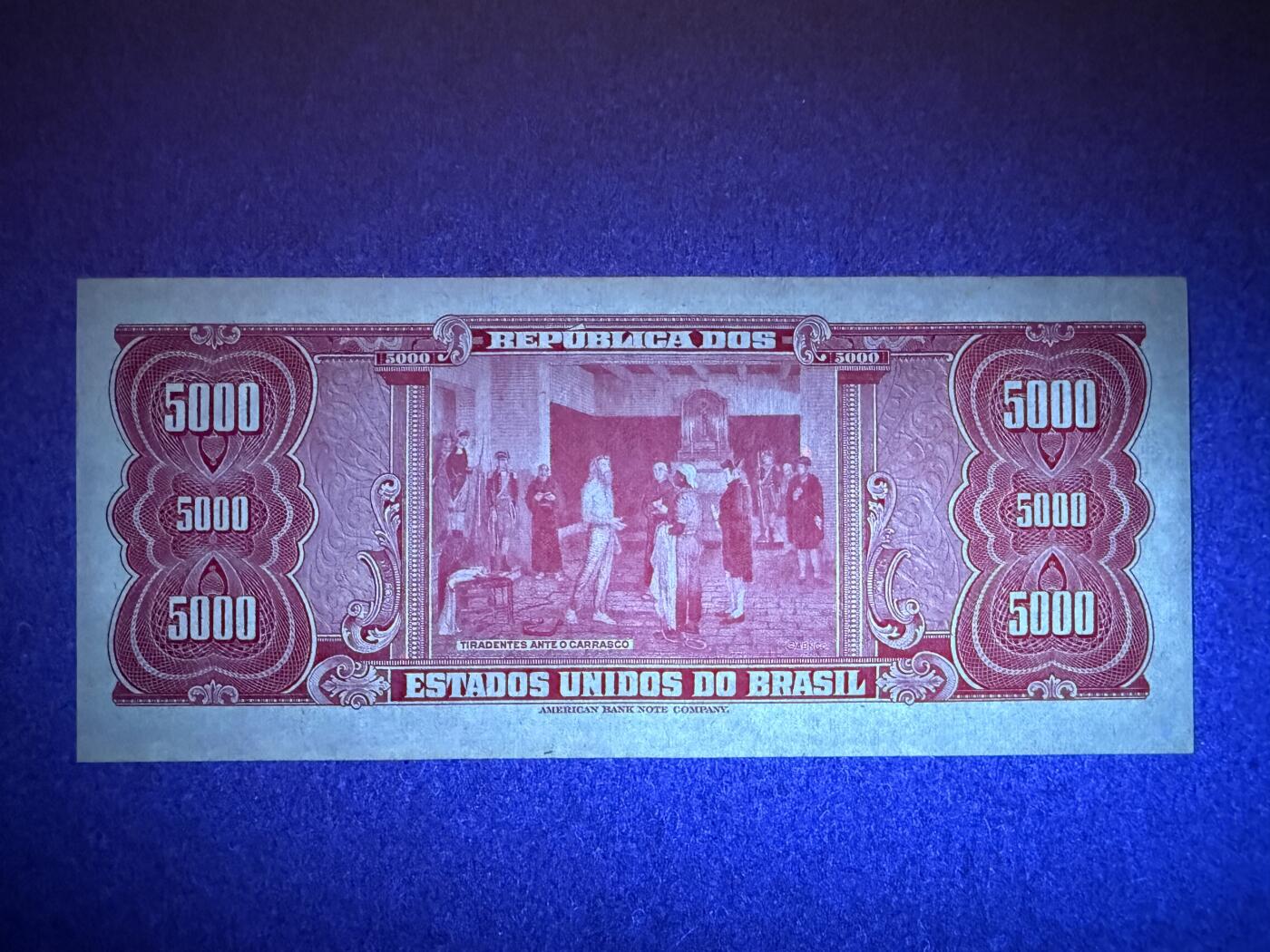 《艾美收藏》第194期-周六外币荟萃畅拍场 巴西5000克鲁塞罗 UNC 1961年 稀少大面值