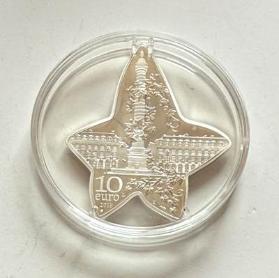S&S Numismatic世界钱币-拍卖 第109期  - 法国2018年 法兰西瑰宝-宝诗龙-常青春藤 10欧元精制纪念异形银币 盒证齐全
