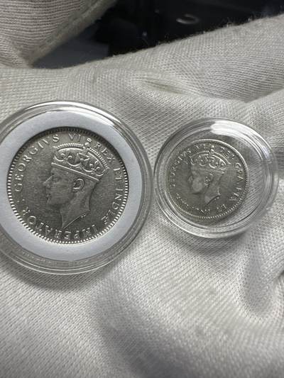 11.27银币、套币、精制币专场 - 英属海峡马来亚乔治六世银币2枚 50分1枚+5分1枚