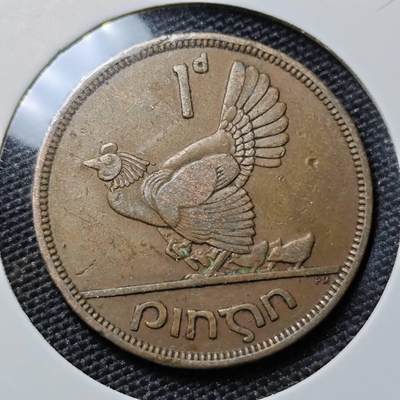 KK钱币收藏小铺 260场 2月预留时间 周末发货 - 1946爱尔兰1便士铜币 母鸡 早年份 