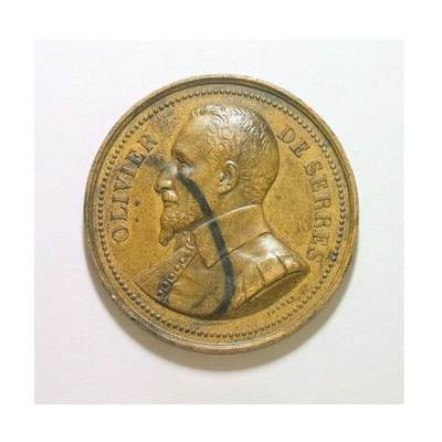 法国1900年前后 德塞雷斯高浮雕精制大铜章 40MM - 法国1900年前后 德塞雷斯高浮雕精制大铜章 40MM
