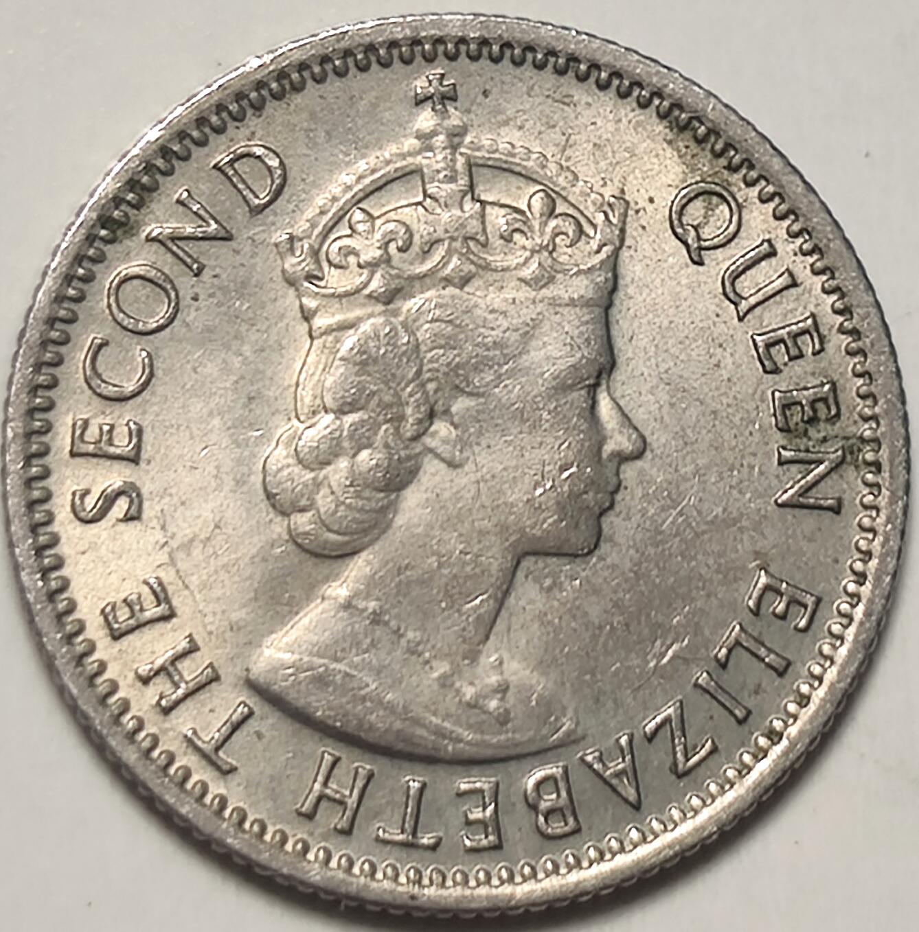 泉币菌-第18场-中外散币乐园 光品 英属马来亚和婆罗洲1958年5分镍币 袖珍币