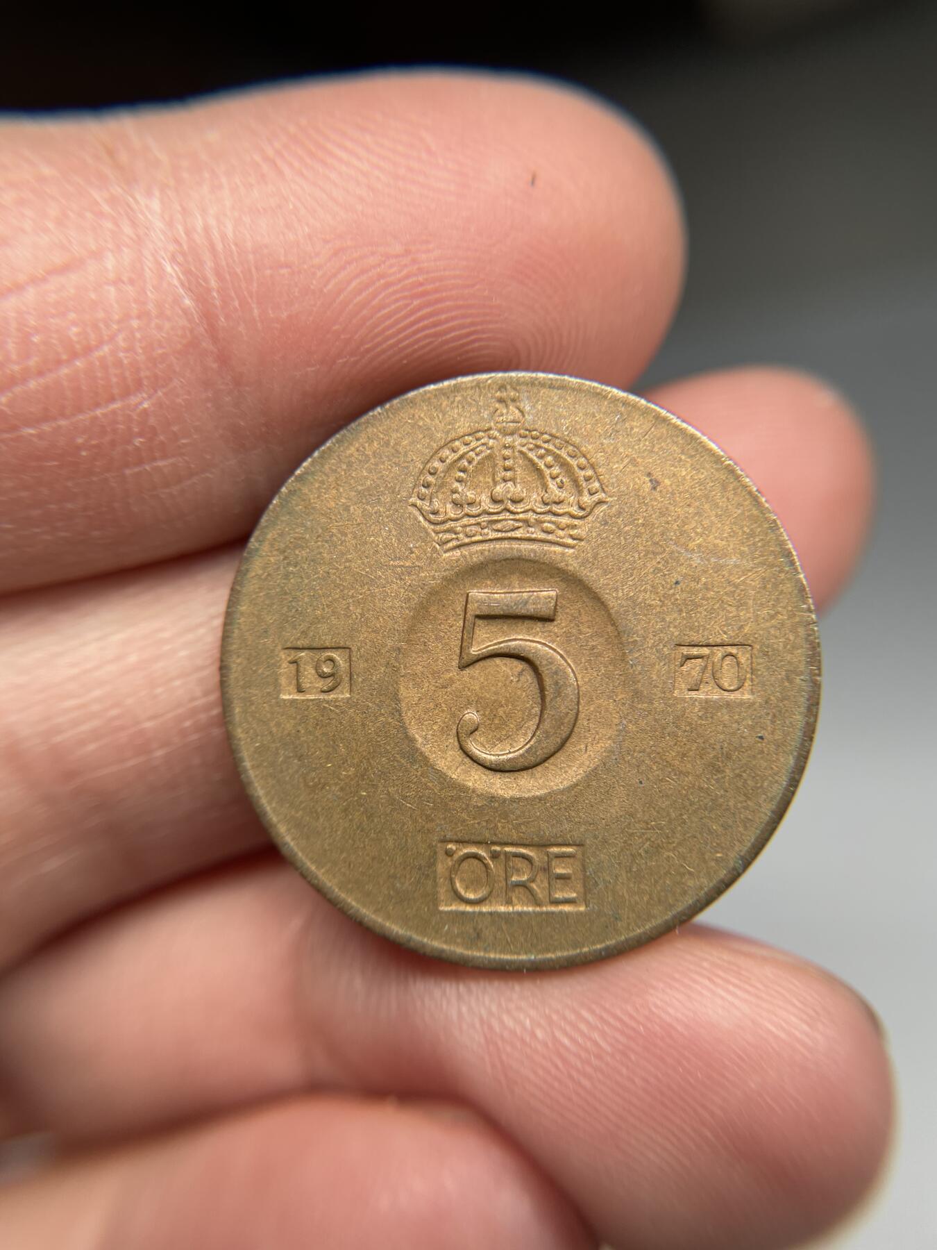 2025年集古藏今外币拍卖第四期-第2场—（总第222拍），可以寄存60天，满160元包邮。 1970年瑞典5欧尔