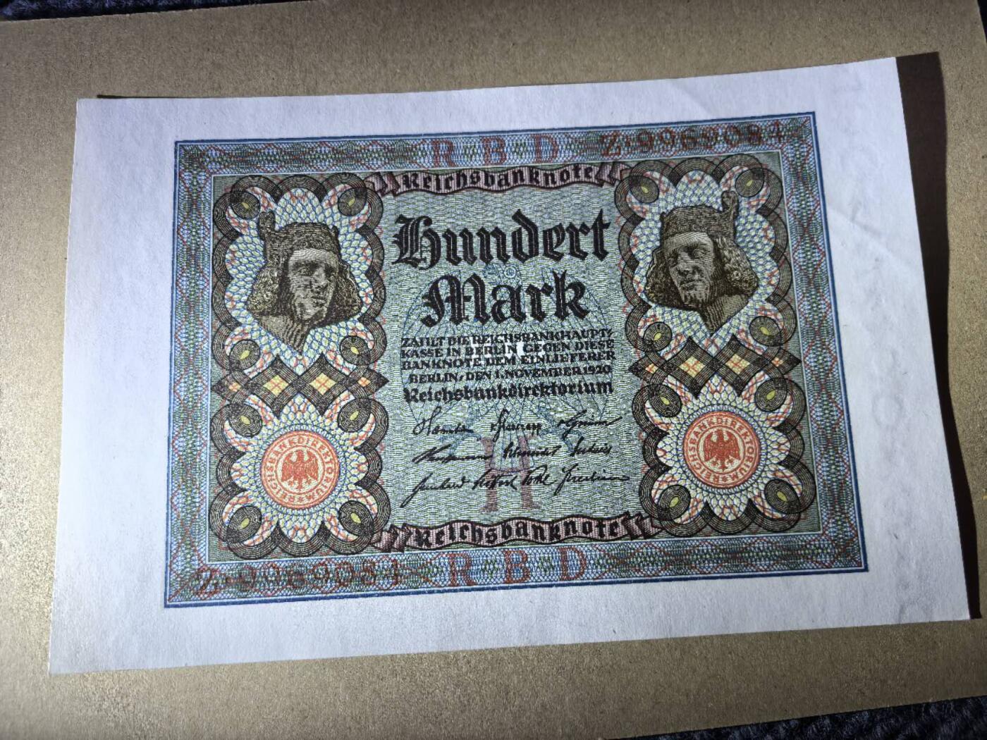 收藏联盟Quantum Auction 第415期拍卖 @征集拍品 长期供货可享分佣福利 俄罗斯沙俄 阿玛维尔 1917年250卢布 大票幅 近全新AU- 1920年德国魏玛共和国100马克 UNC-0 瑕疵见图