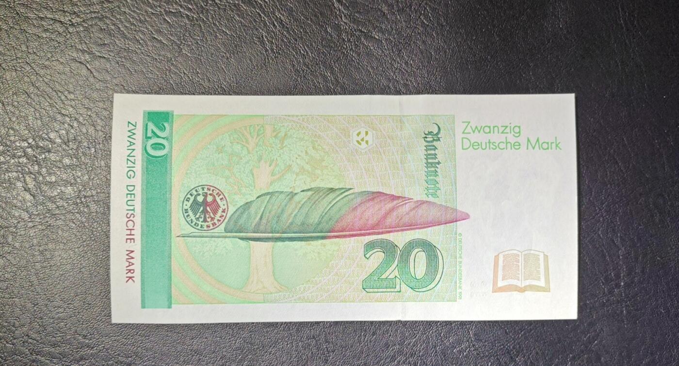德国纸币 1993年 20马克  全程无4 全新UNC