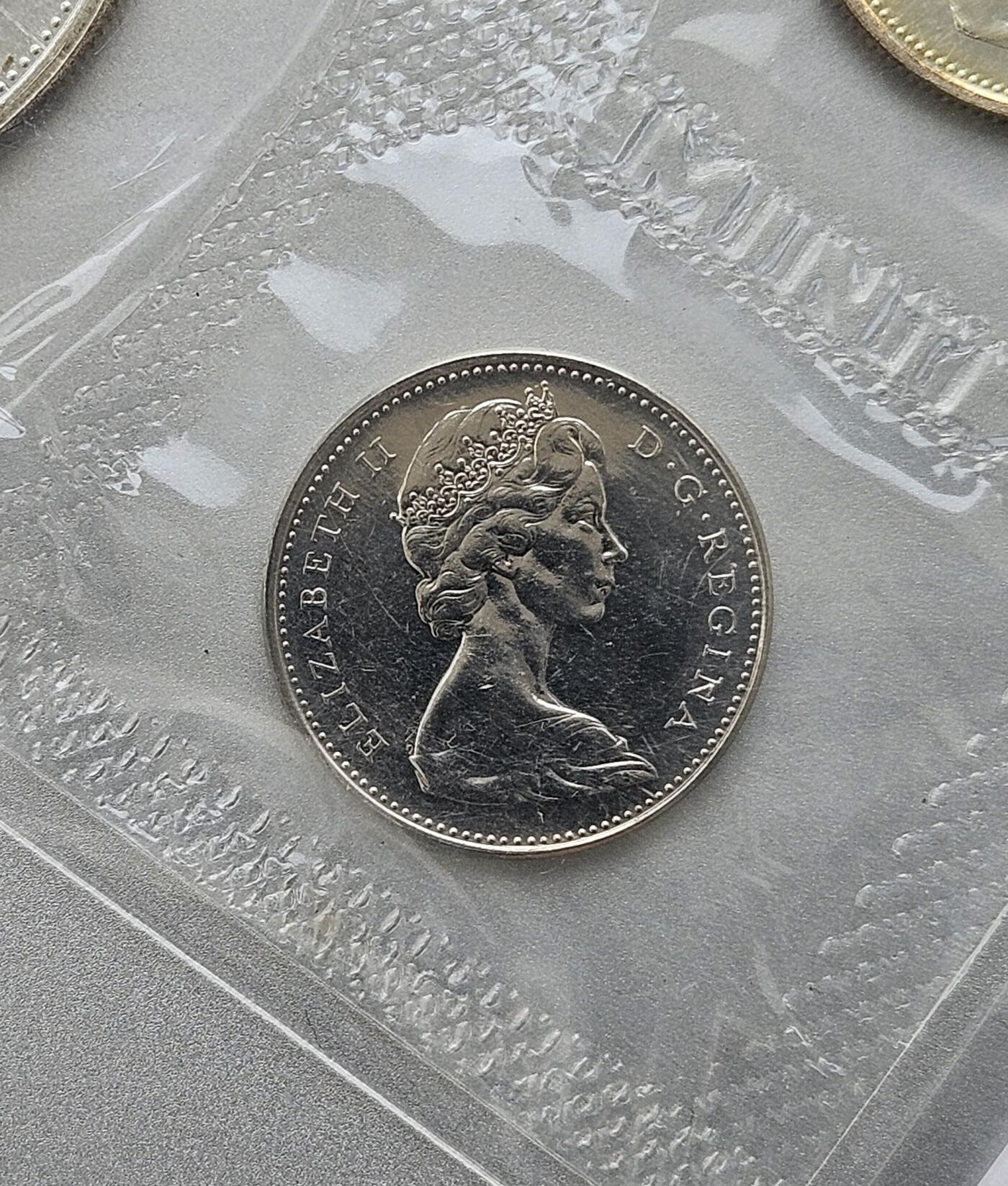 乔德826 收藏第01次拍卖，世界硬币纸币 加拿大 年份 1965, 纪念钞 4 银质 1 镍 1 青铜 =6 硬币 UNC