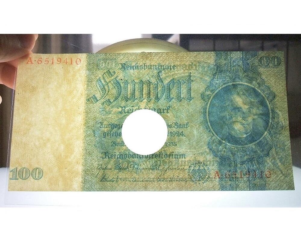 德国第三帝国1935年化学家李比希100马克无字母花纹水印 爽品