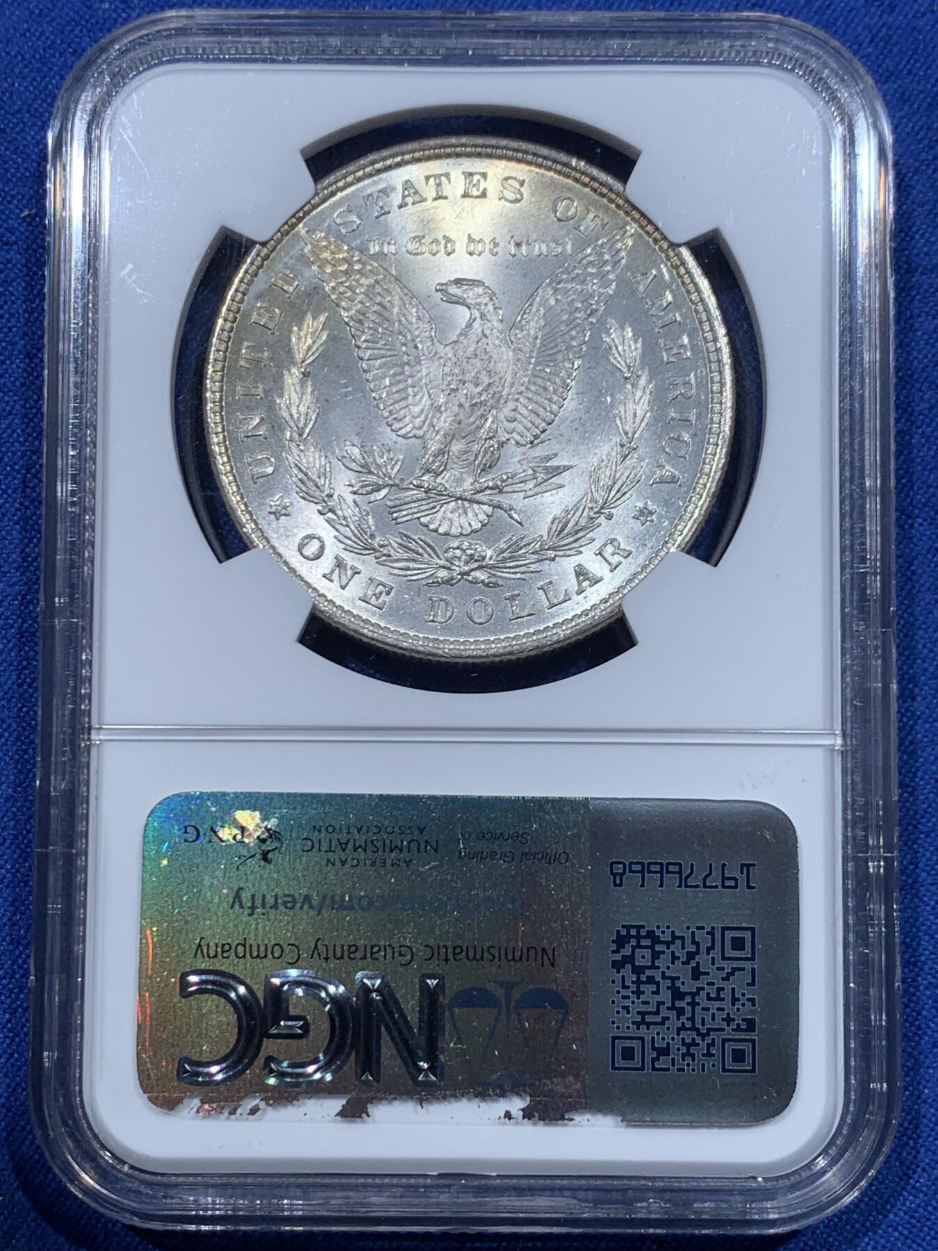 《竞宝斋》第370场 周日，周一 2场连拍 （全场包邮） NGC MS64 美国 1878 摩根八羽 8tf 名誉品 高分难得