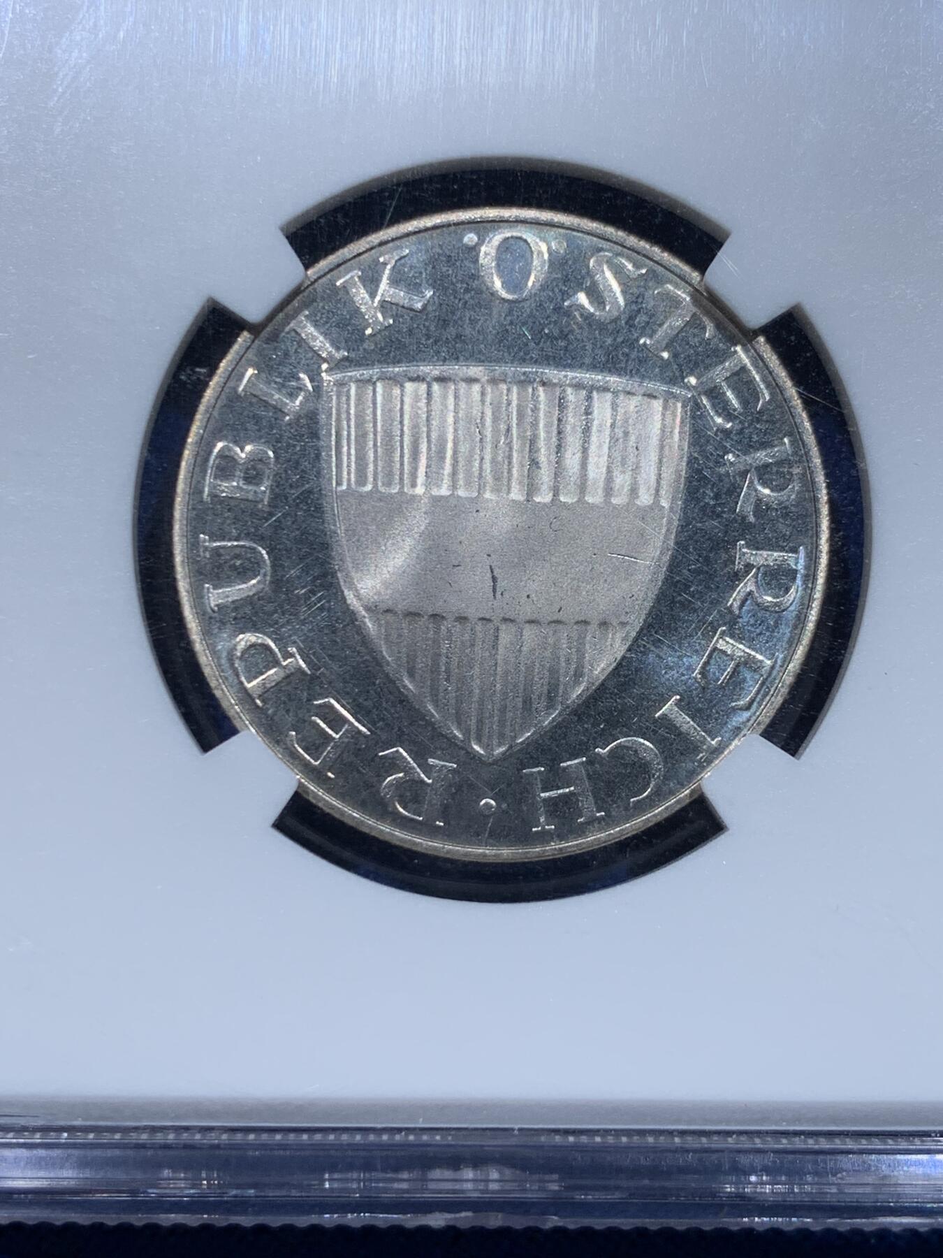 《竞宝斋》第370场 周日，周一 2场连拍 （全场包邮） NGC PF66UC 好品 奥地利1964年10先令精制银币 民族妇女经典设计！亚军分 更高分仅一枚！