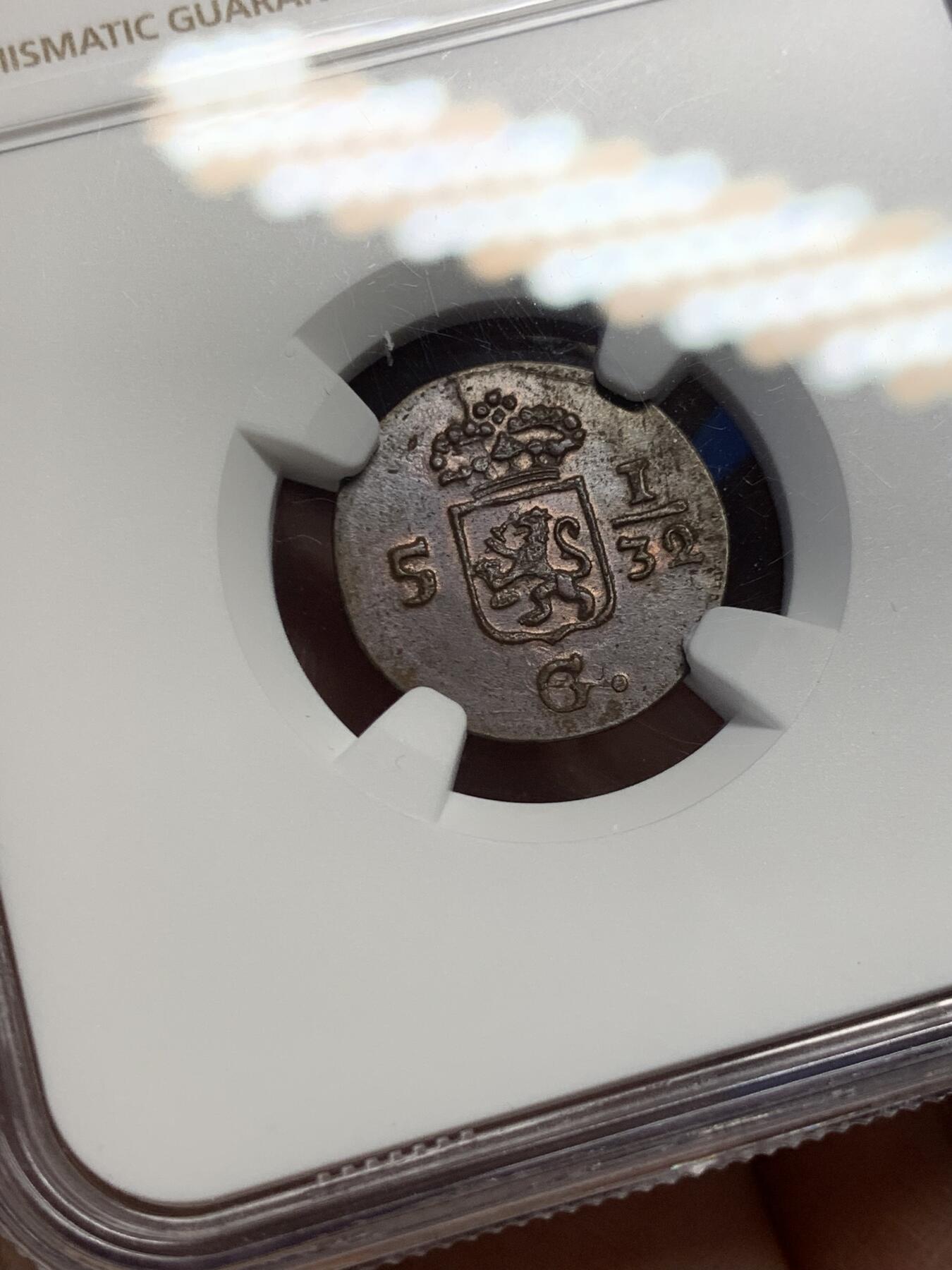 《竞宝斋》第370场 周日，周一 2场连拍 （全场包邮） NGC UNC 荷属东印度1808年1/2DUI