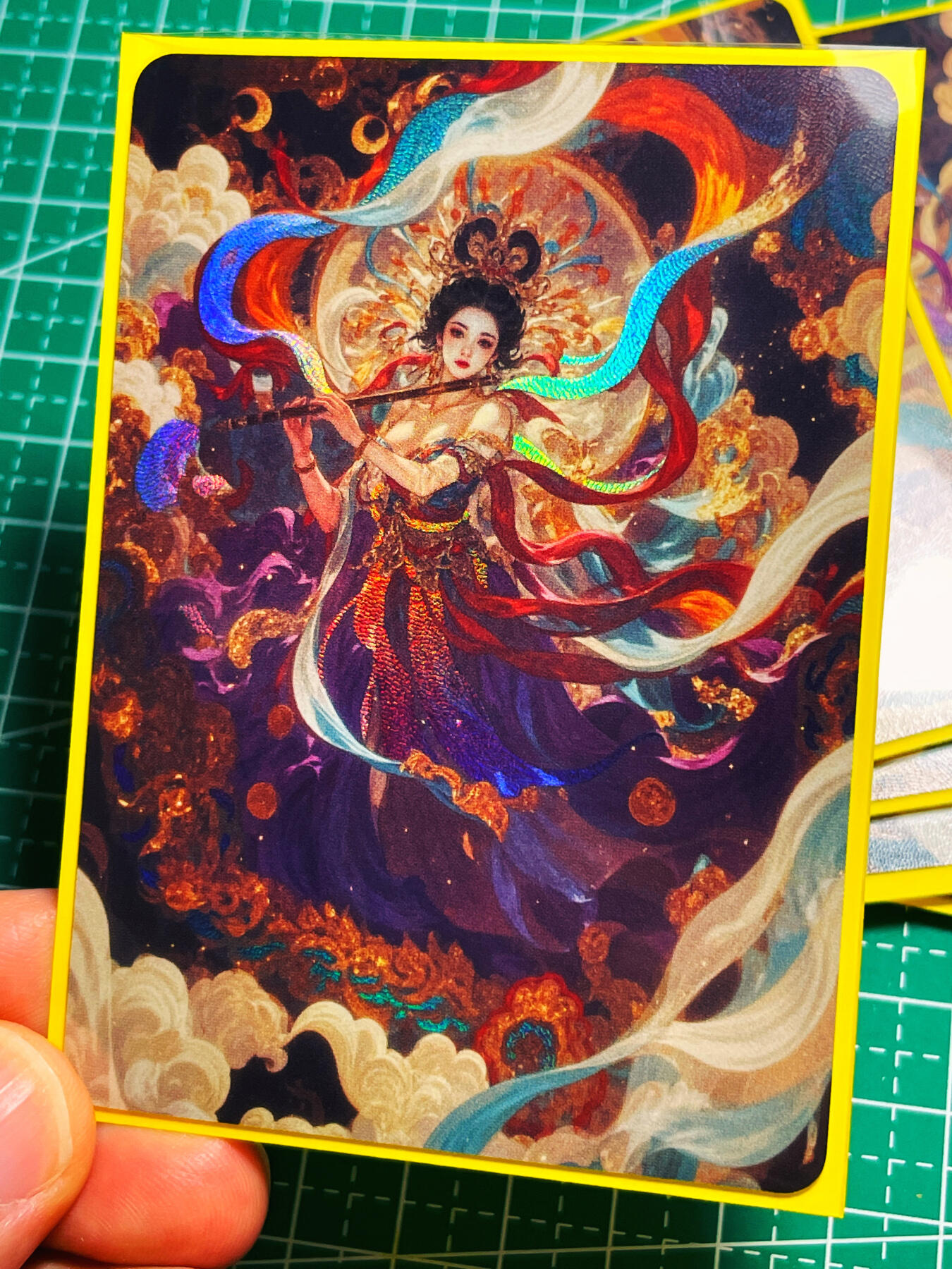 显眼宝第十期 私人收藏拍卖 狐狸卡卡 敦煌飞天神女 一张 新品体验 折光彩闪 大卡尺寸 04号