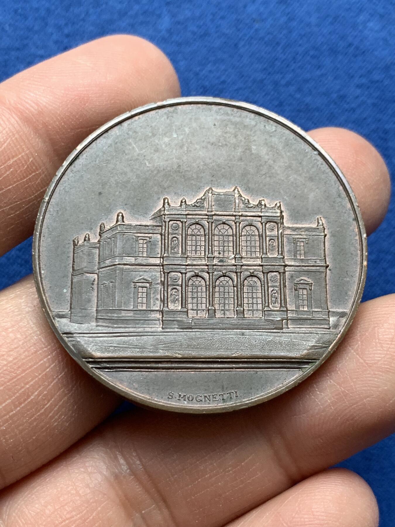 《竞宝斋》第370场 周日，周一 2场连拍 （全场包邮） 瑞士 日内瓦 音乐学院 铜质奖章 34.6克 41.1mm 品种少见