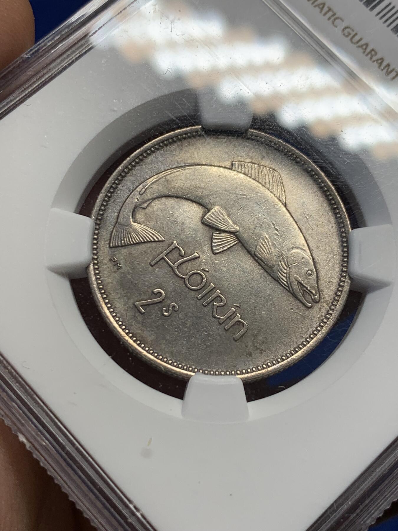 《竞宝斋》第370场 周日，周一 2场连拍 （全场包邮） NGC UNCD 爱尔兰 1931 2先令银币 爱尔兰早期MS细节极少见 这枚疑似被错杀 光度和细节都挺不错的 不是通货能比的 细节见图