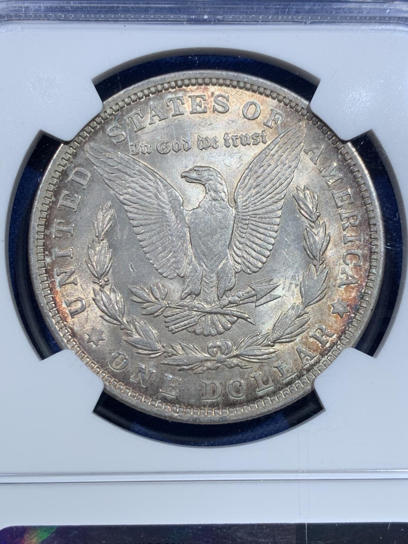 《竞宝斋》第370场 周日，周一 2场连拍 （全场包邮） NGC MS63 美国 1921年 摩根 1美元 银元