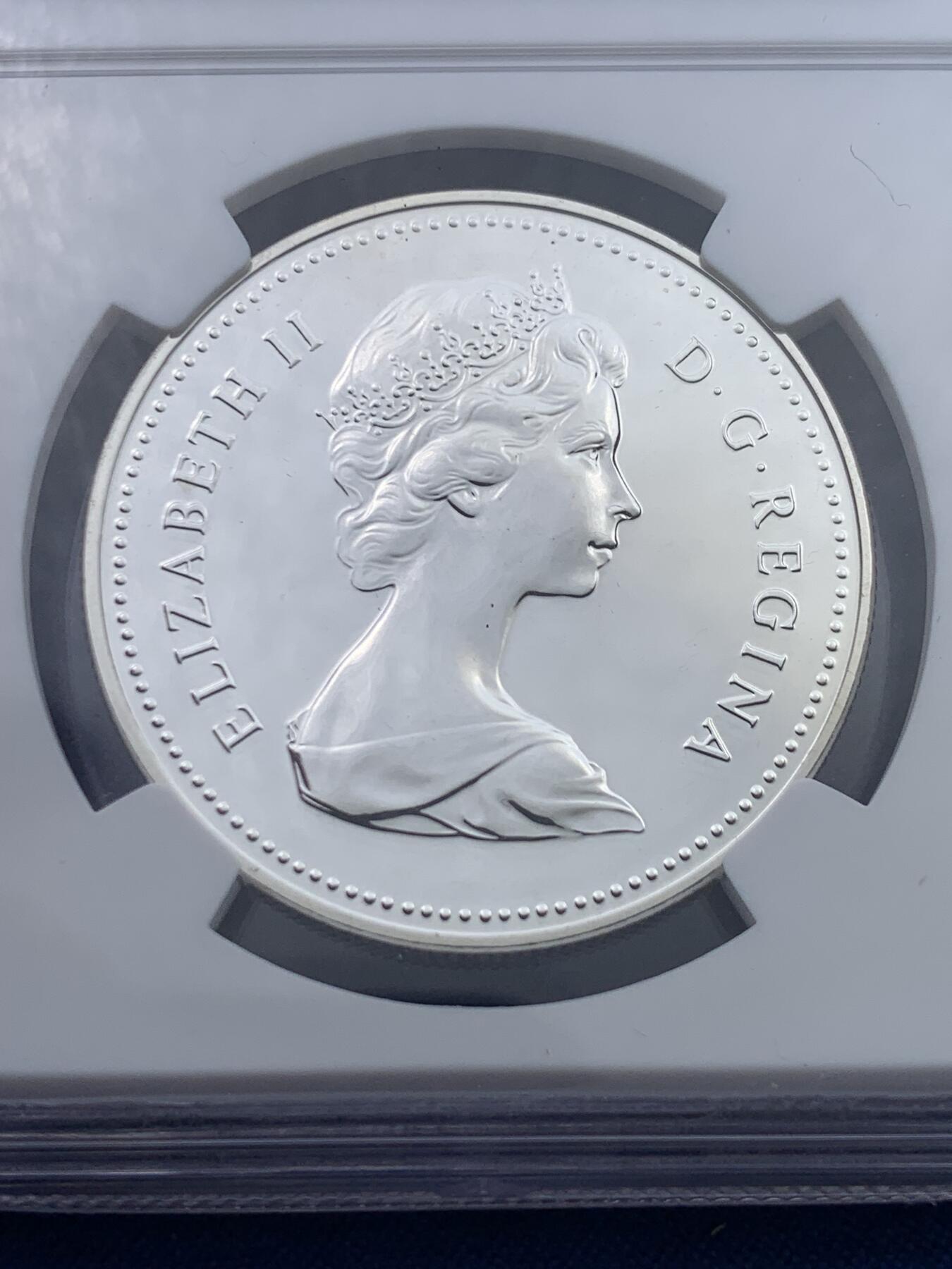 《竞宝斋》第370场 周日，周一 2场连拍 （全场包邮） NGC SP69 加拿大1979年格里芬号1元纪念银币