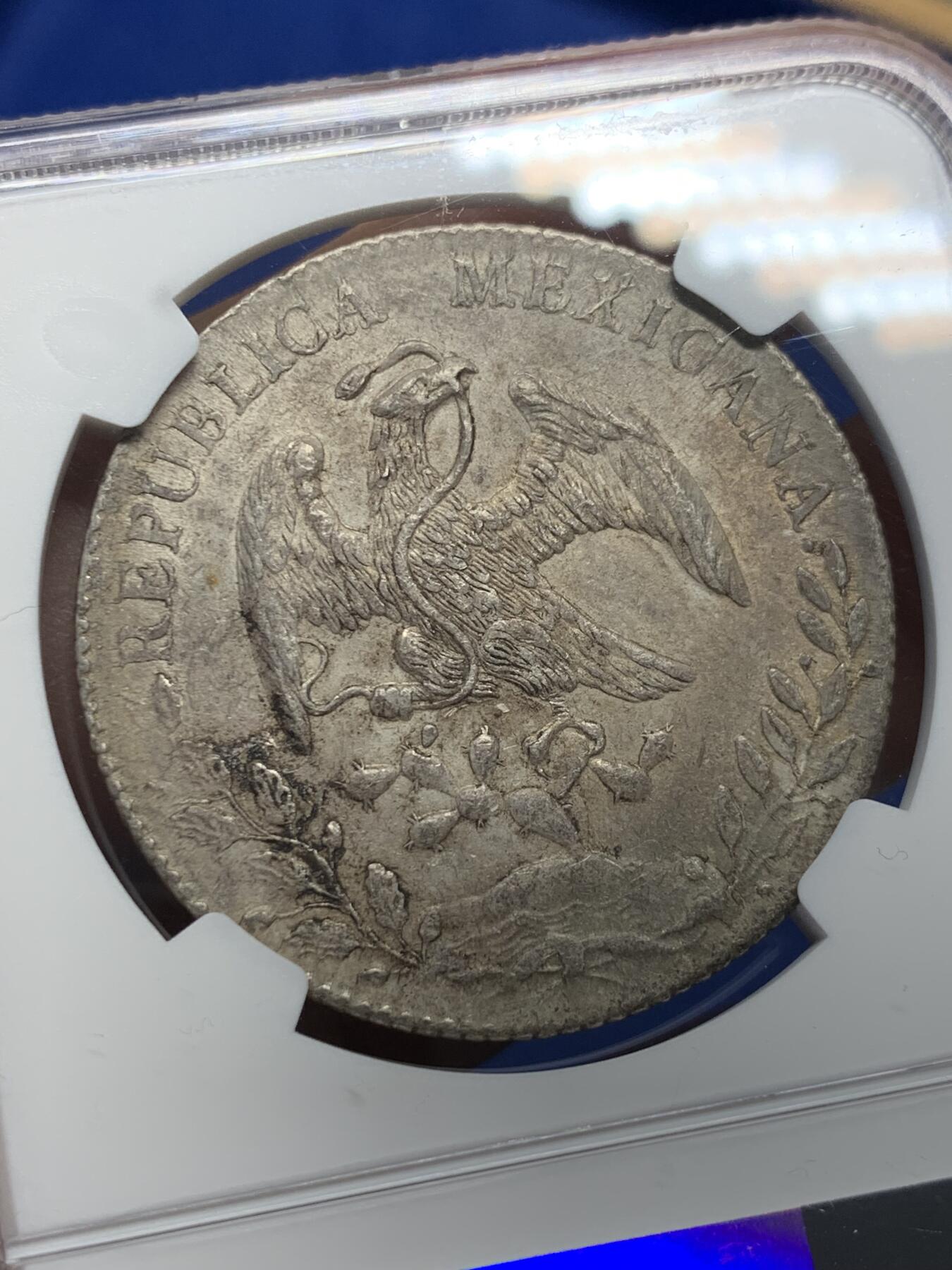 《竞宝斋》第370场 周日，周一 2场连拍 （全场包邮） NGC AU55 墨西哥1891 PI MR 鹰洋8R银币