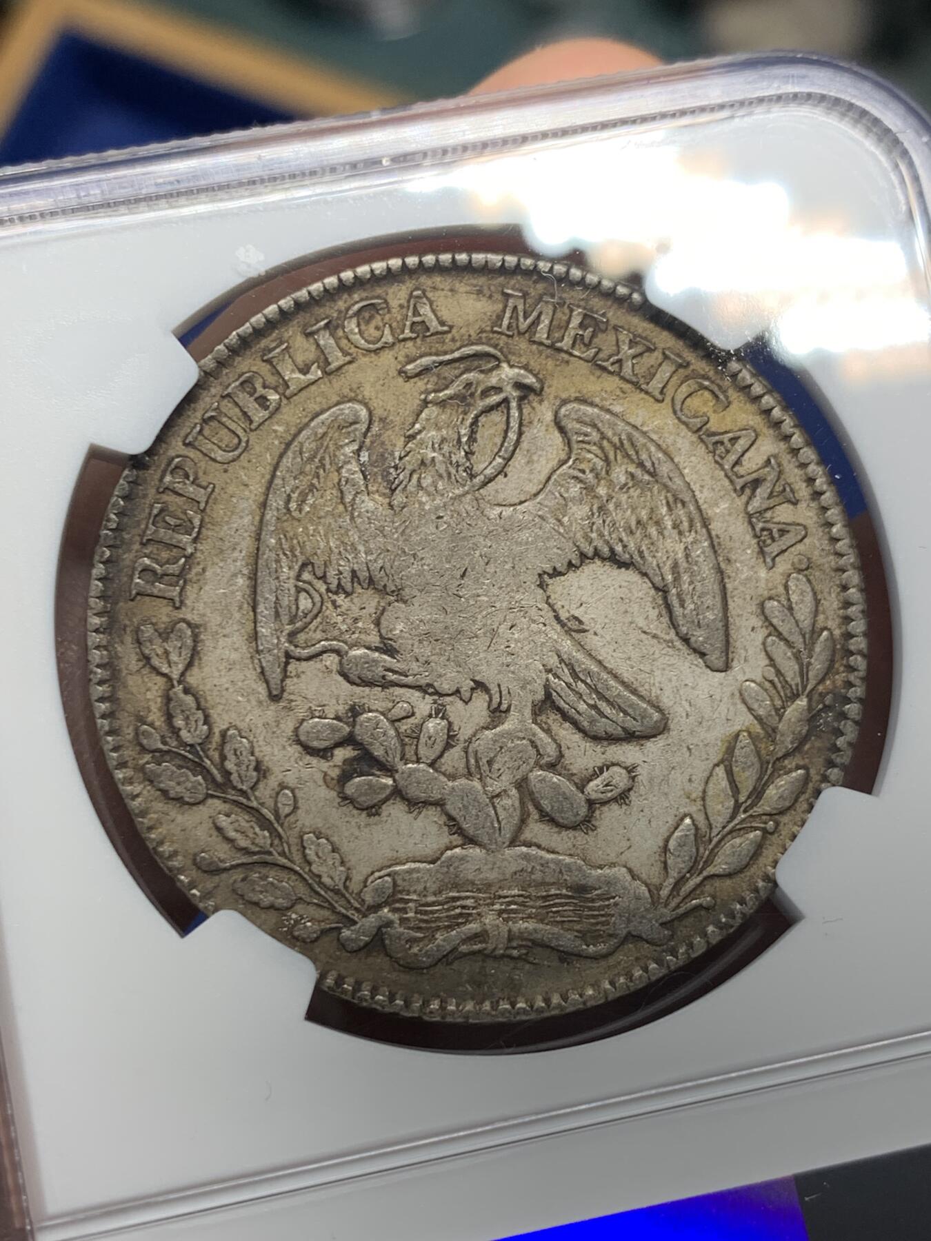 《竞宝斋》第370场 周日，周一 2场连拍 （全场包邮） NGC XF45 墨西哥1878ZS JS花边鹰洋8R银币