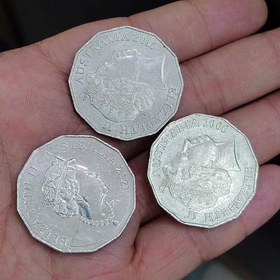 PCAI钱币7-310 钱币证章小专场 五十便士三枚