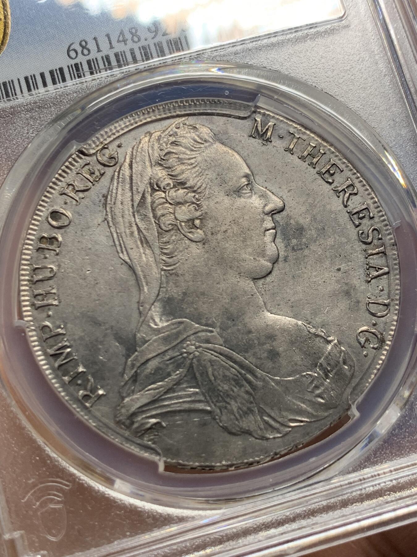 《竞宝斋》第370场 周日，周一 2场连拍 （全场包邮） PCGS AUD 1780 维也纳厂原铸大奶妈，IC-FA厂标Hafner-12b，来自Hafner旧藏转场拍卖，铸造年份1781-1785，皇冠5珍珠，大X稀少版别。