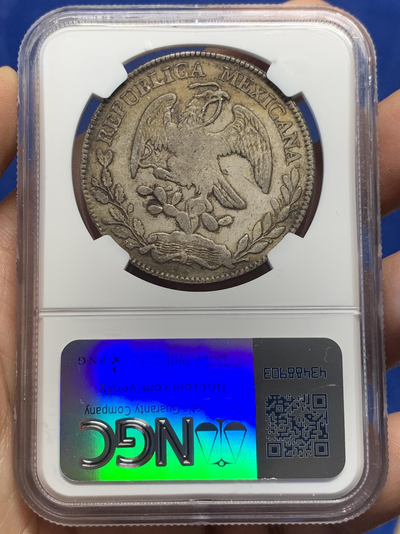 《竞宝斋》第370场 周日，周一 2场连拍 （全场包邮） NGC XF45 墨西哥1878ZS JS花边鹰洋8R银币