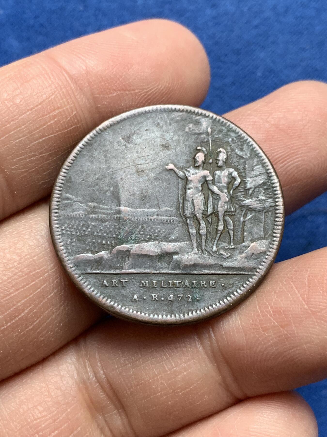 《竞宝斋》第370场 周日，周一 2场连拍 （全场包邮） 瑞士 路易十五 1715-1774 统治时期的罗马历史奖章系列 - 作品之一  12.6克 31.5mm