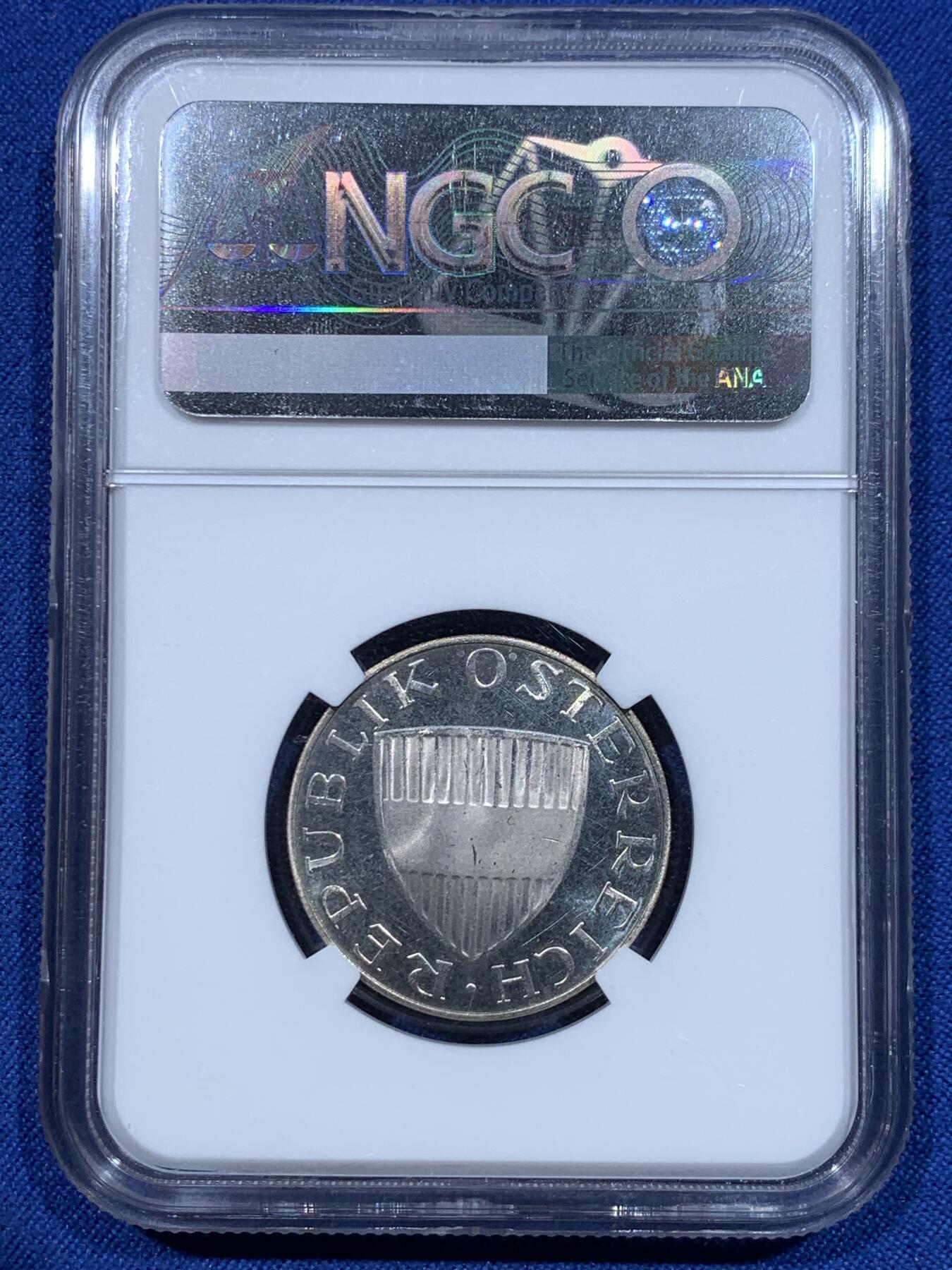 《竞宝斋》第370场 周日，周一 2场连拍 （全场包邮） NGC PF66UC 好品 奥地利1964年10先令精制银币 民族妇女经典设计！亚军分 更高分仅一枚！