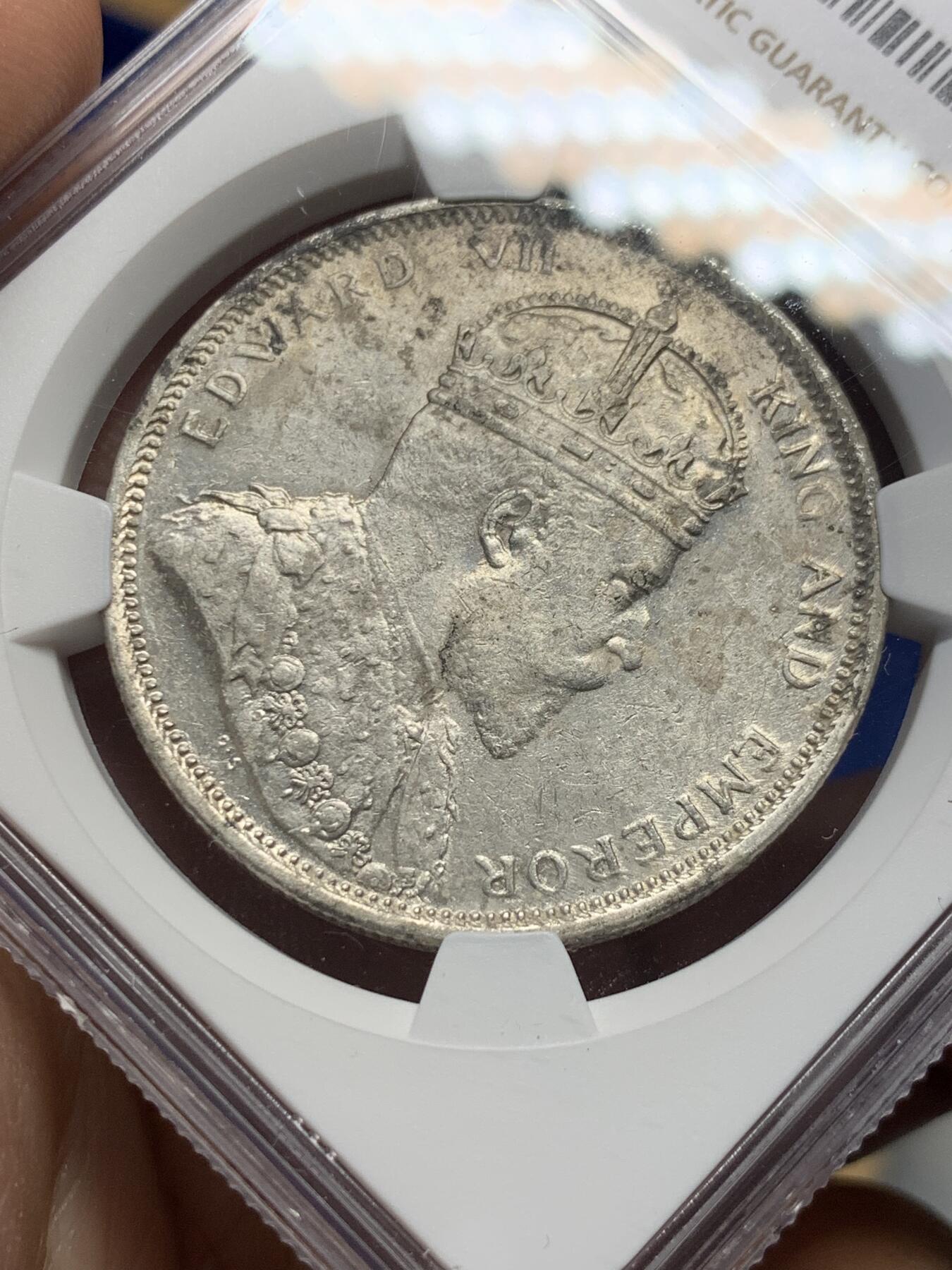 《竞宝斋》第370场 周日，周一 2场连拍 （全场包邮） NGC UNCD 海峡1904年爱七1元大样银币