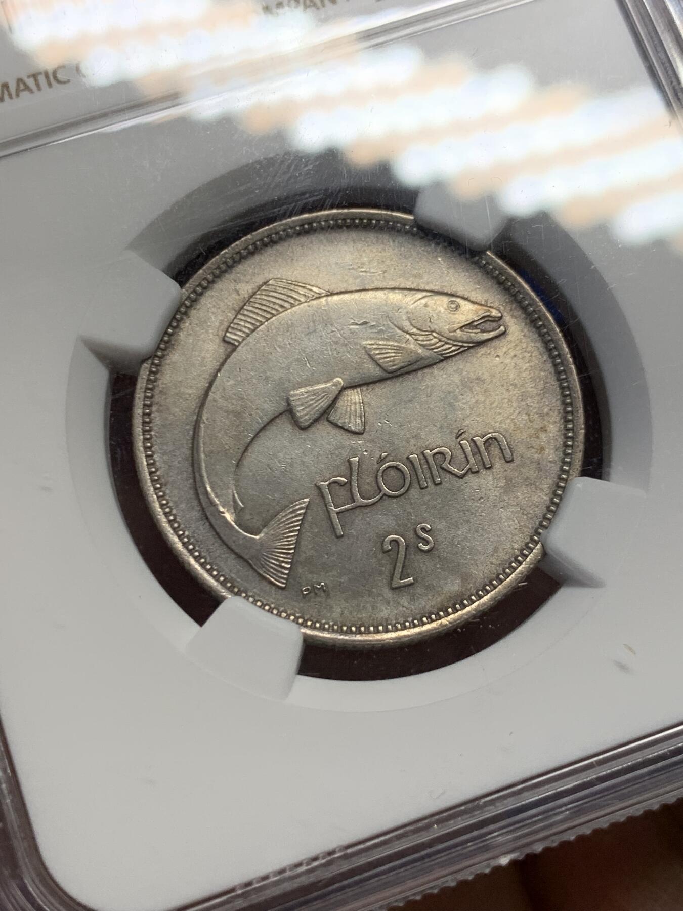 《竞宝斋》第370场 周日，周一 2场连拍 （全场包邮） NGC UNCD 爱尔兰 1931 2先令银币 爱尔兰早期MS细节极少见 这枚疑似被错杀 光度和细节都挺不错的 不是通货能比的 细节见图