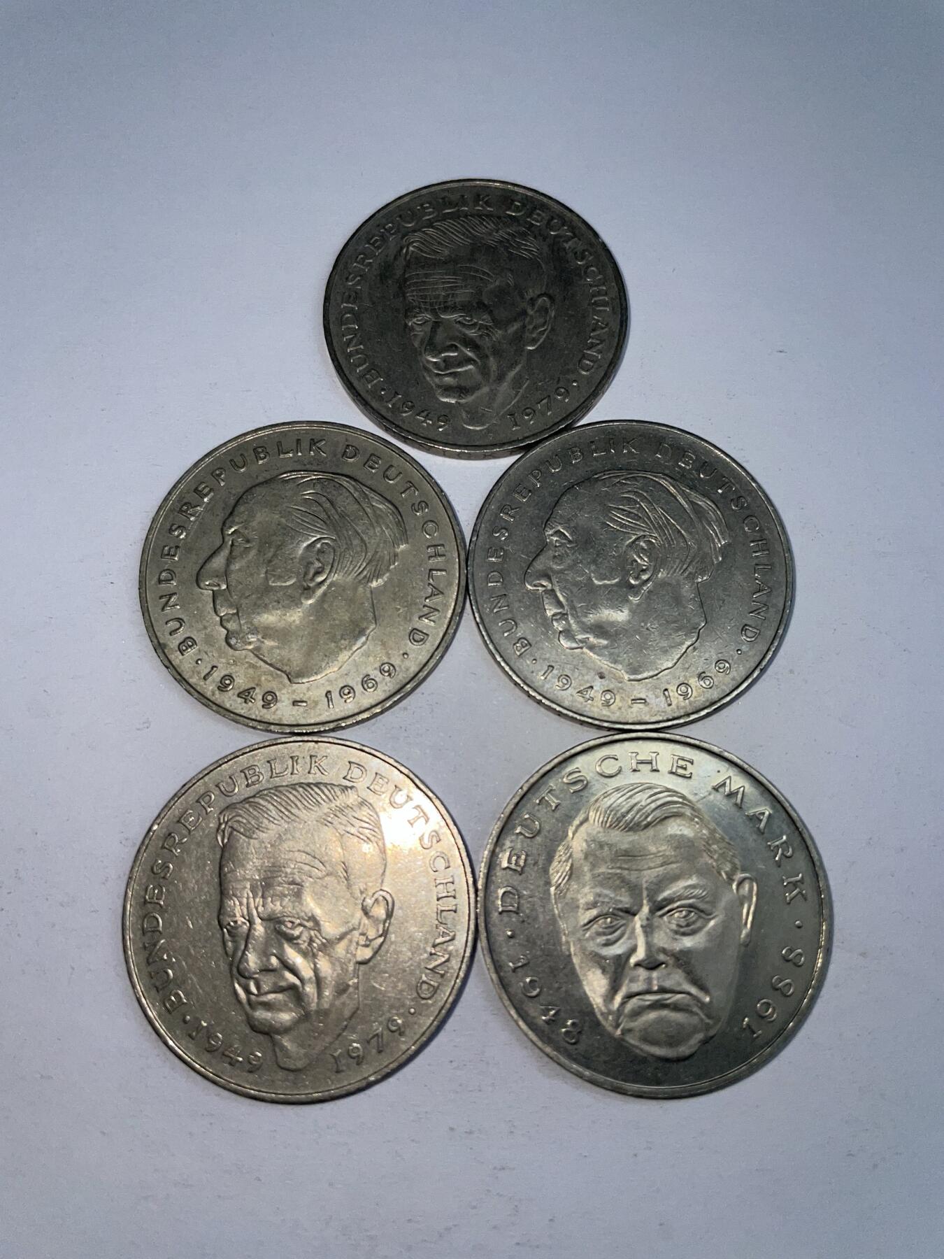 2025年集古藏今外币拍卖第四期-第3场—（总第223拍），可以寄存60天，满160元包邮。 德国2马克5枚