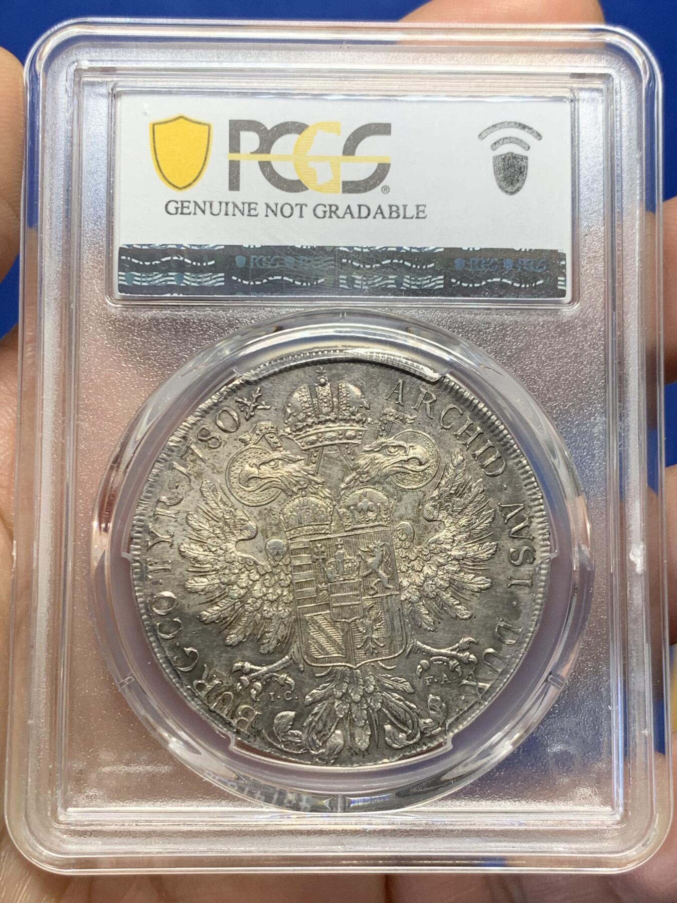 《竞宝斋》第370场 周日，周一 2场连拍 （全场包邮） PCGS AUD 1780 维也纳厂原铸大奶妈，IC-FA厂标Hafner-12b，来自Hafner旧藏转场拍卖，铸造年份1781-1785，皇冠5珍珠，大X稀少版别。