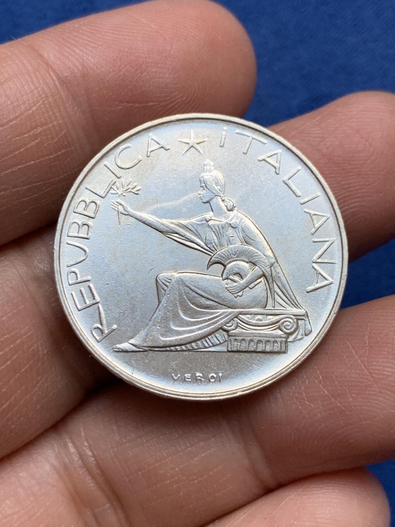 《竞宝斋》第370场 周日，周一 2场连拍 （全场包邮） 意大利 1961年 国家统一100周年纪念 马车 500里拉 银币