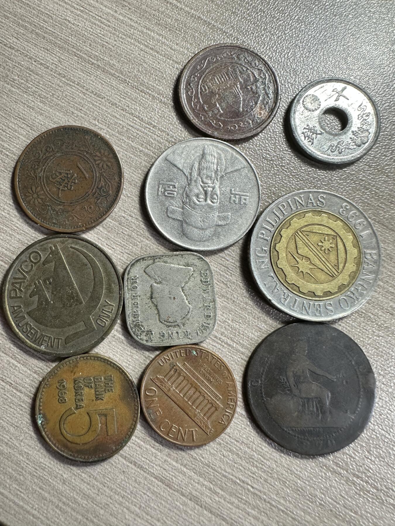无佣金，章，世界钱币 外币10枚