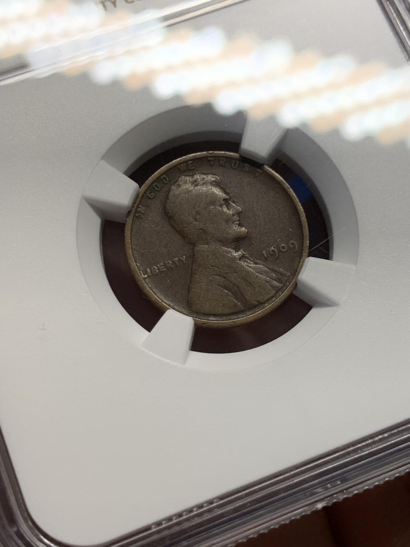 《竞宝斋》第370场 周日，周一 2场连拍 （全场包邮） NGC VF20BN 美国1909年林肯1分铜币，林肯美分首年份，稀有品种，充分流通有分难得。