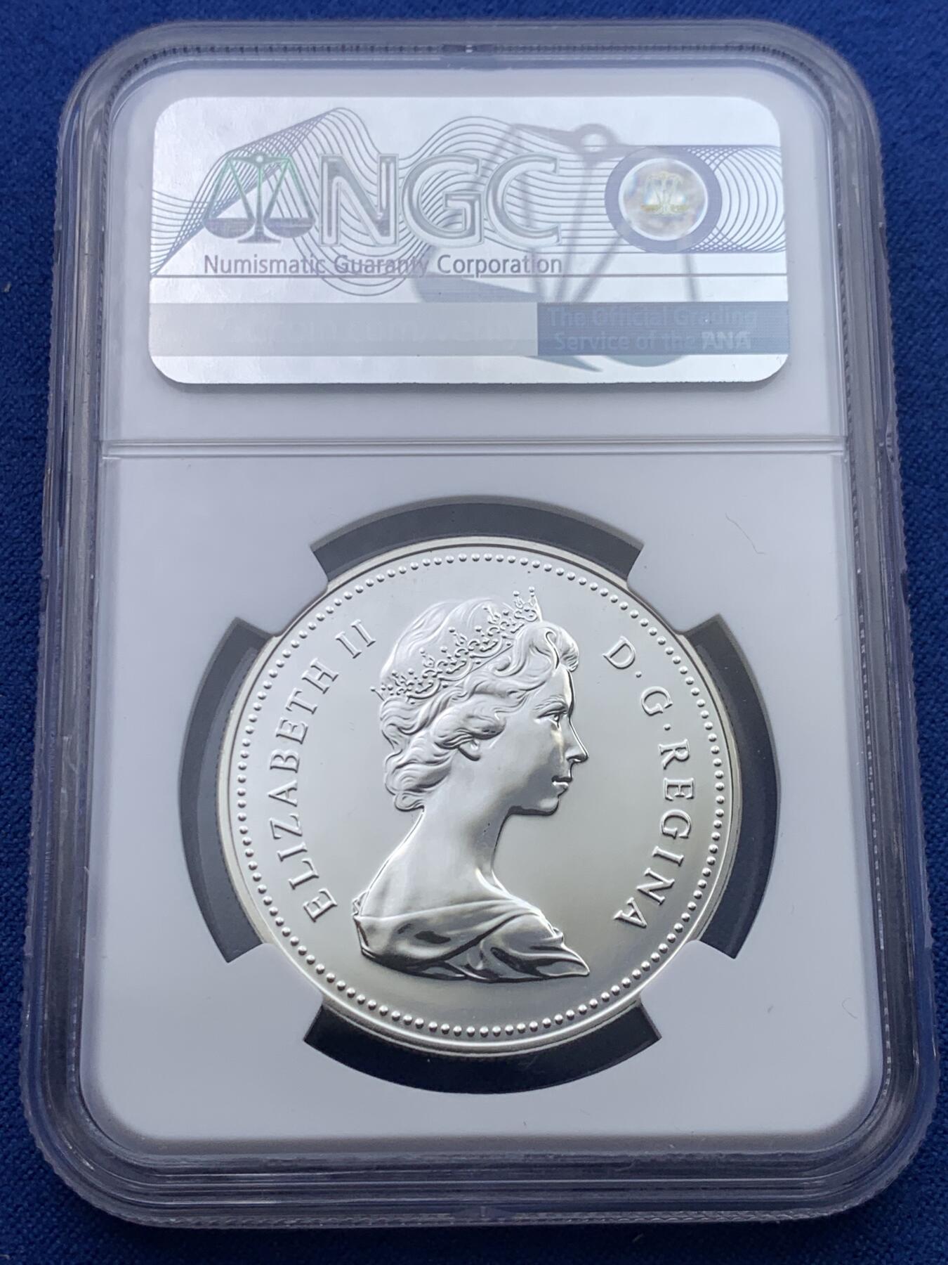 《竞宝斋》第370场 周日，周一 2场连拍 （全场包邮） NGC SP69 加拿大1979年格里芬号1元纪念银币